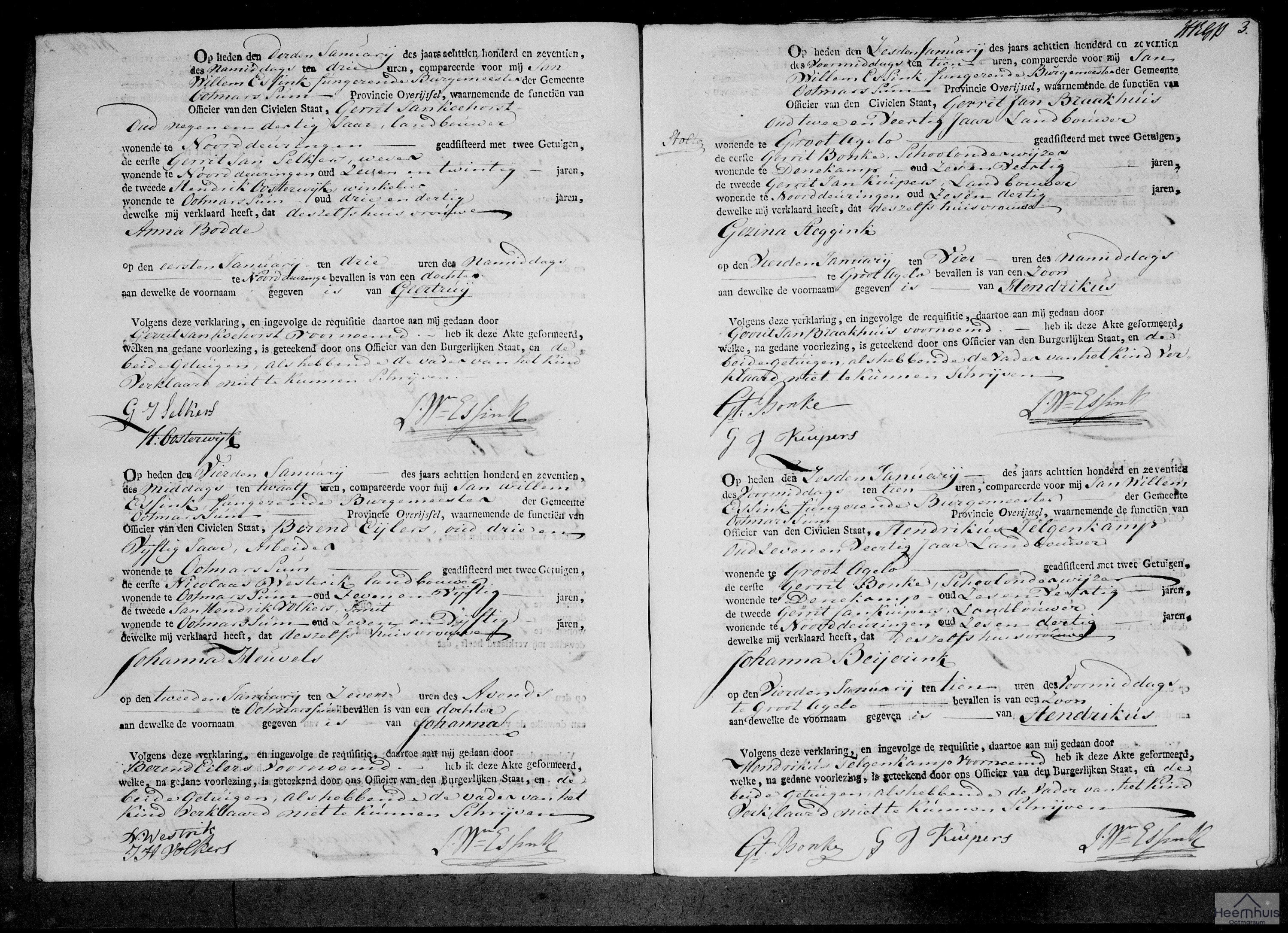Geboorteakte van Hendrikus Telgenkamp