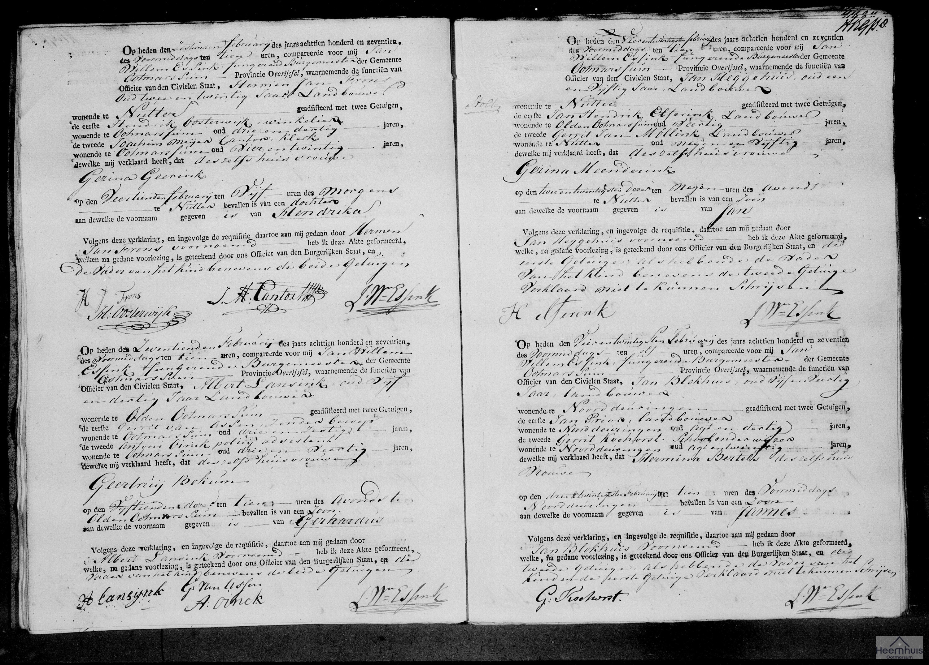 Geboorteakte van Jan Heggehuis