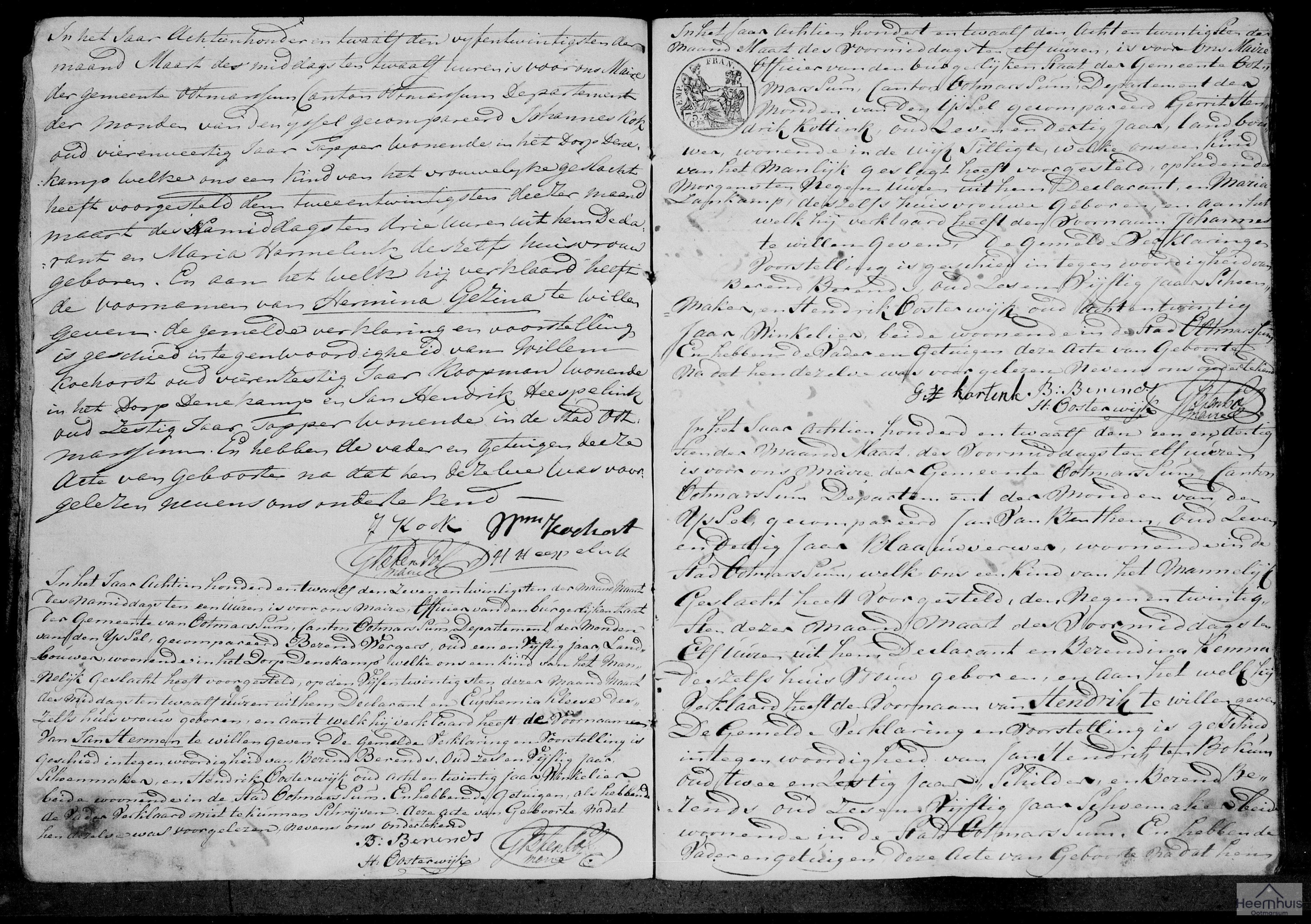 Geboorteakte van Johannes Kottink