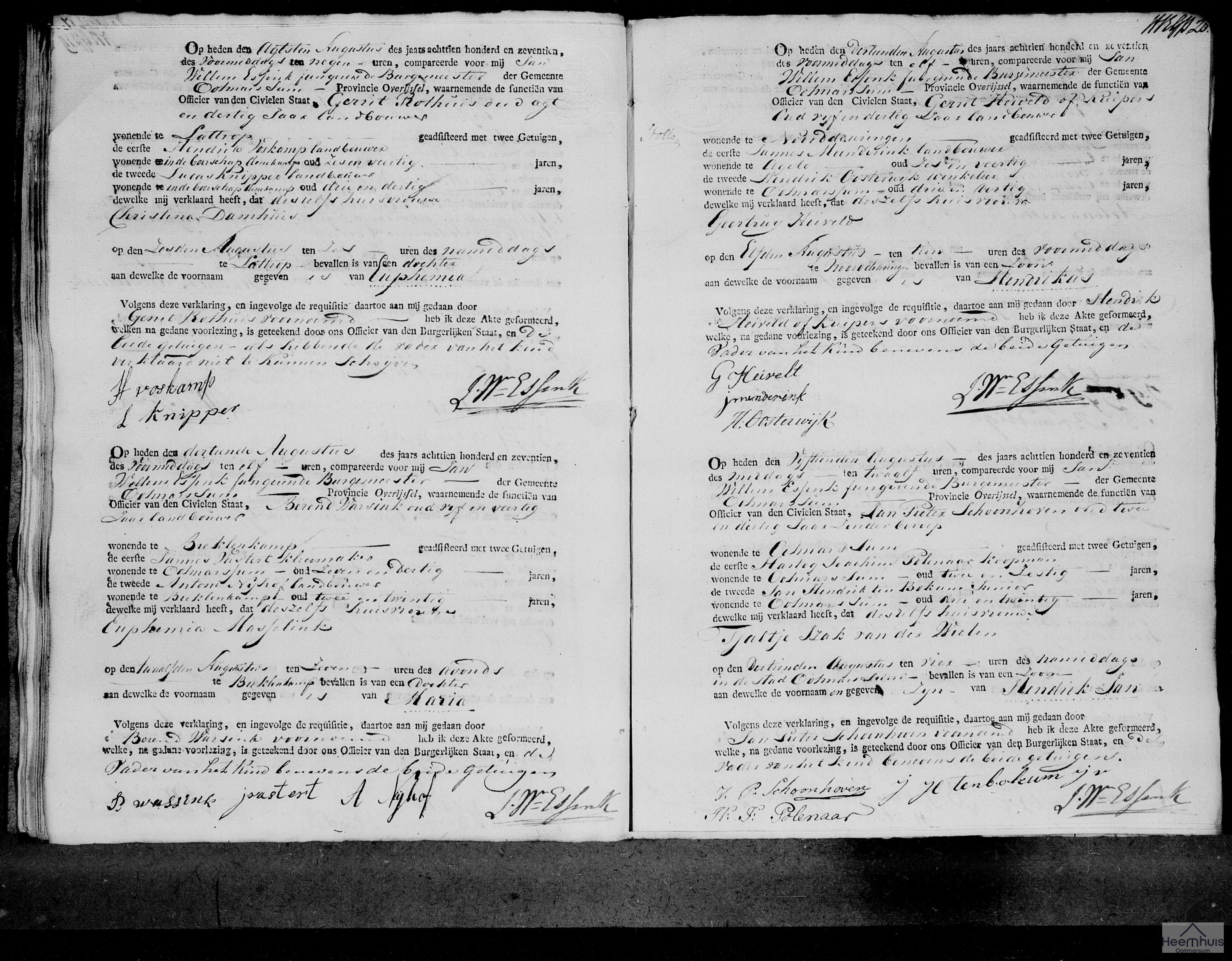 Geboorteakte van Maria Warsink