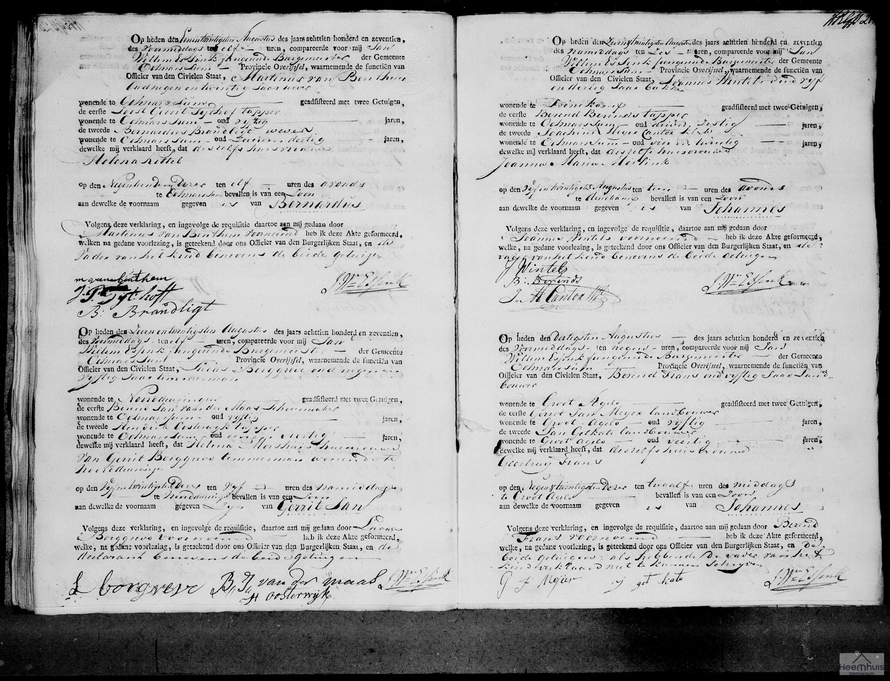 Geboorteakte van Johannes Wintels