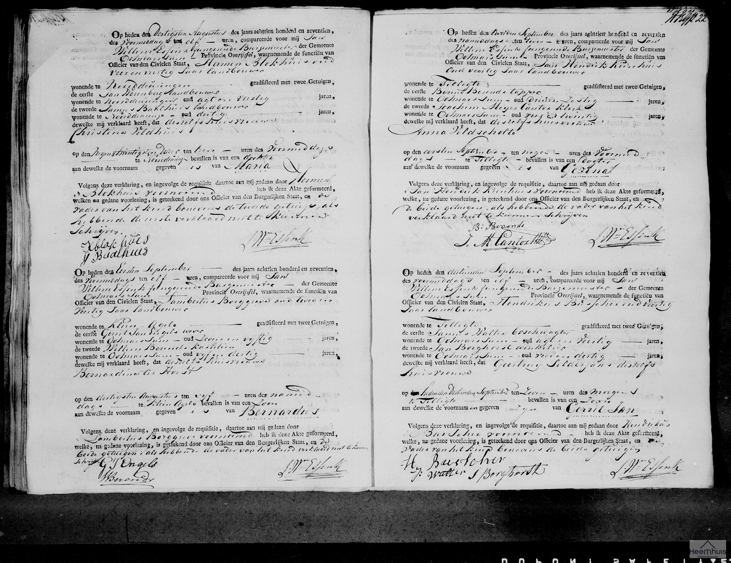 Geboorteakte van Gezina Kienhuis