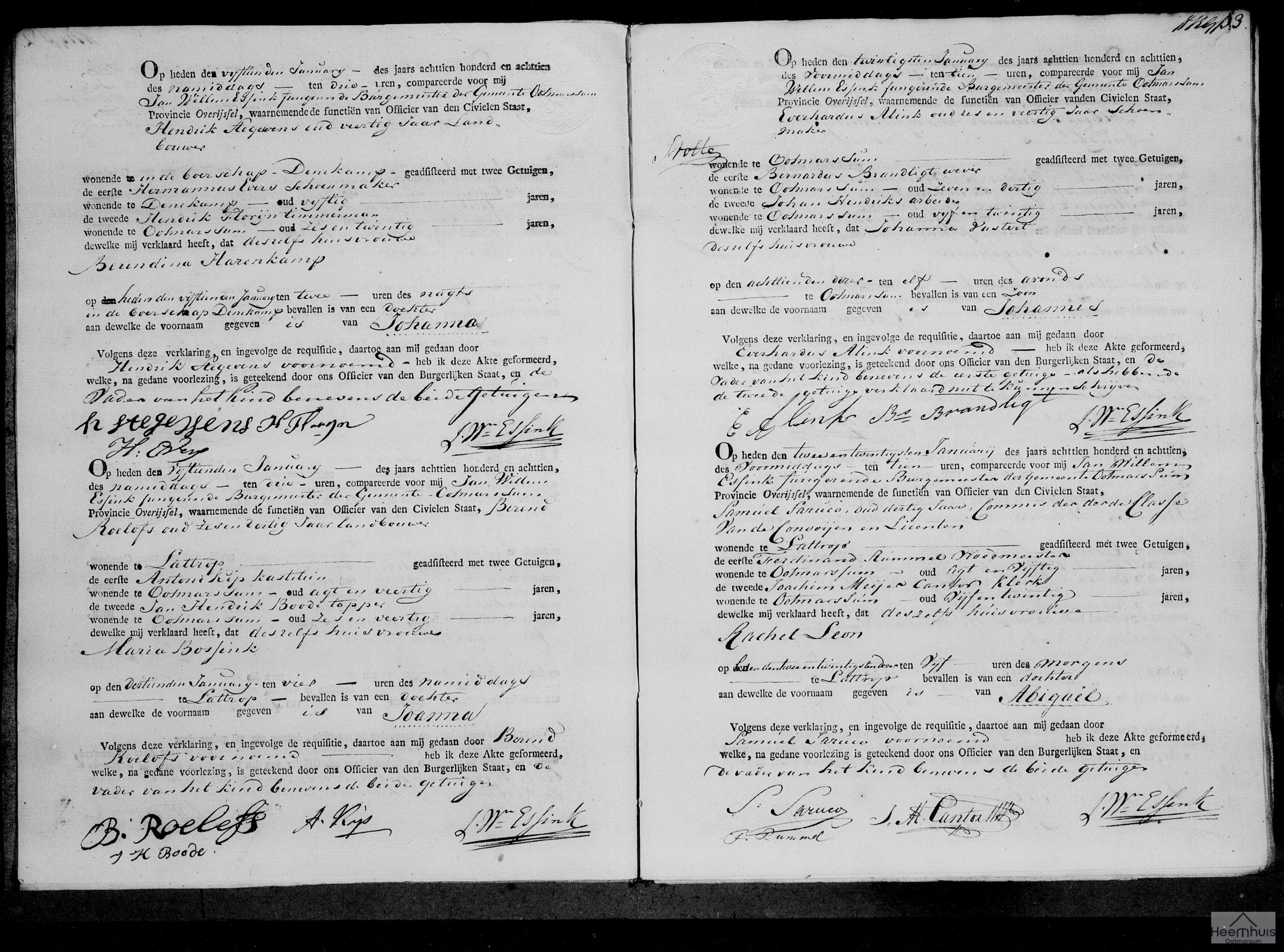 Geboorteakte van Joanna Roelofs