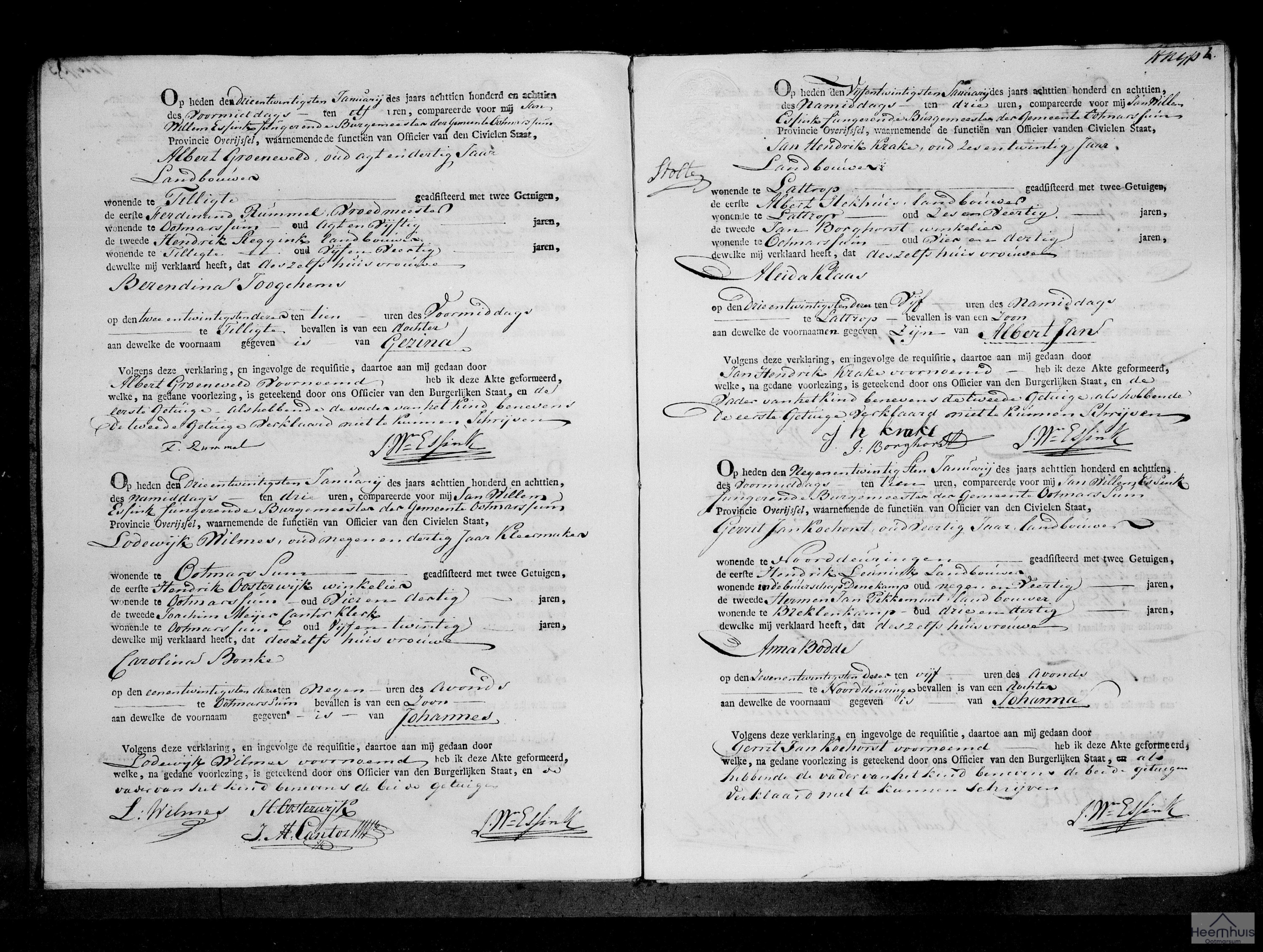 Geboorteakte van Johannes Wilmes