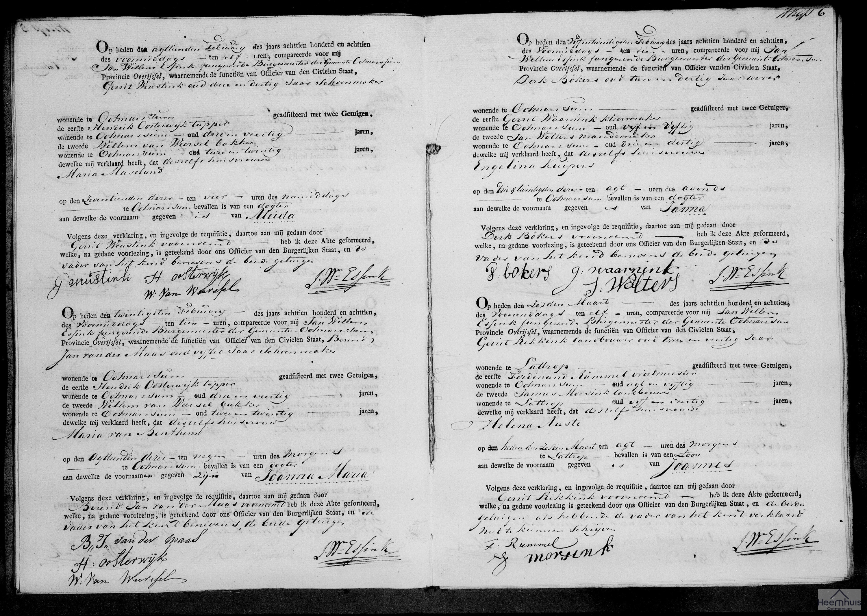 Geboorteakte van Aleida Weustink