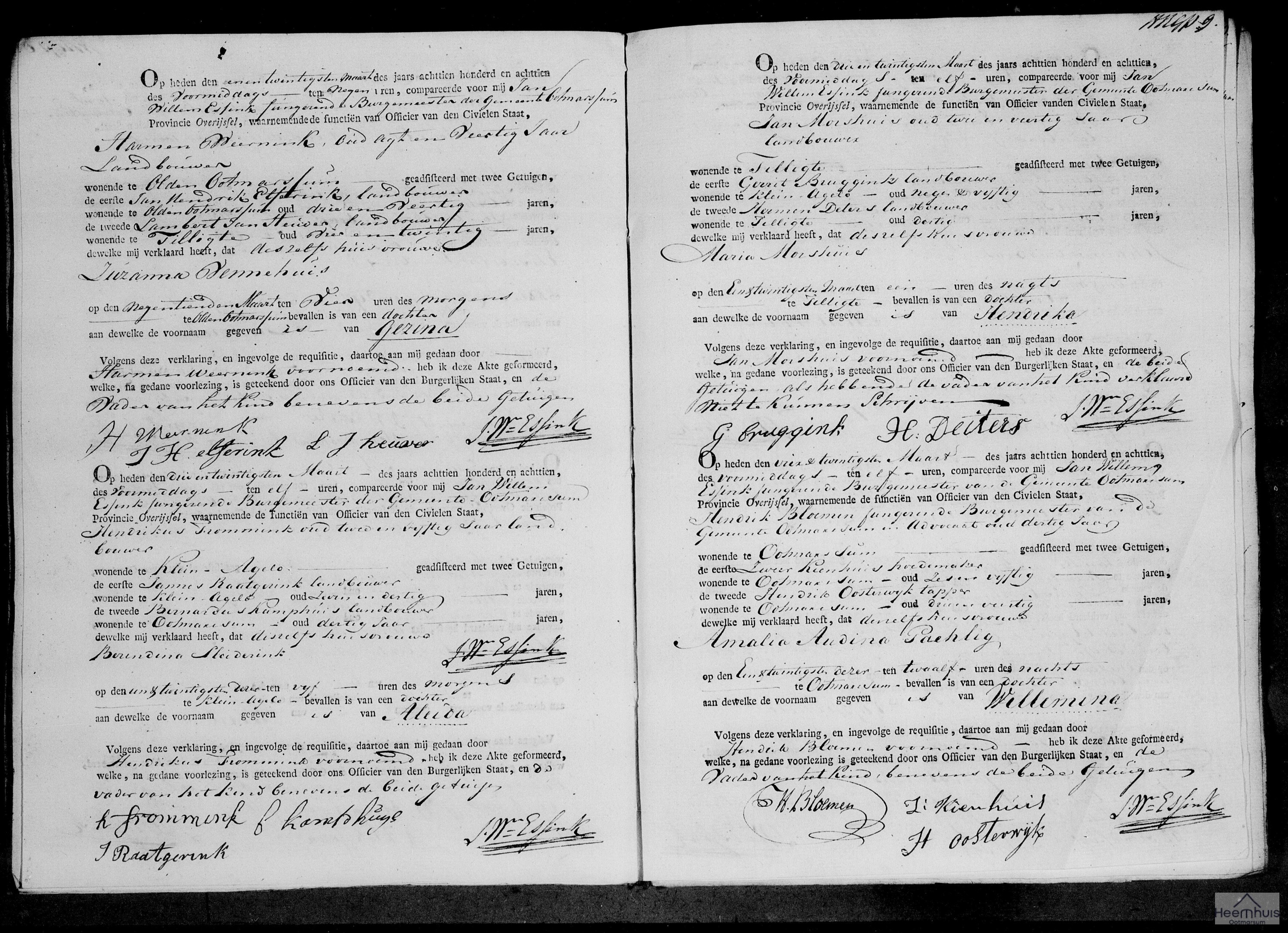 Geboorteakte van Aleida Frommink