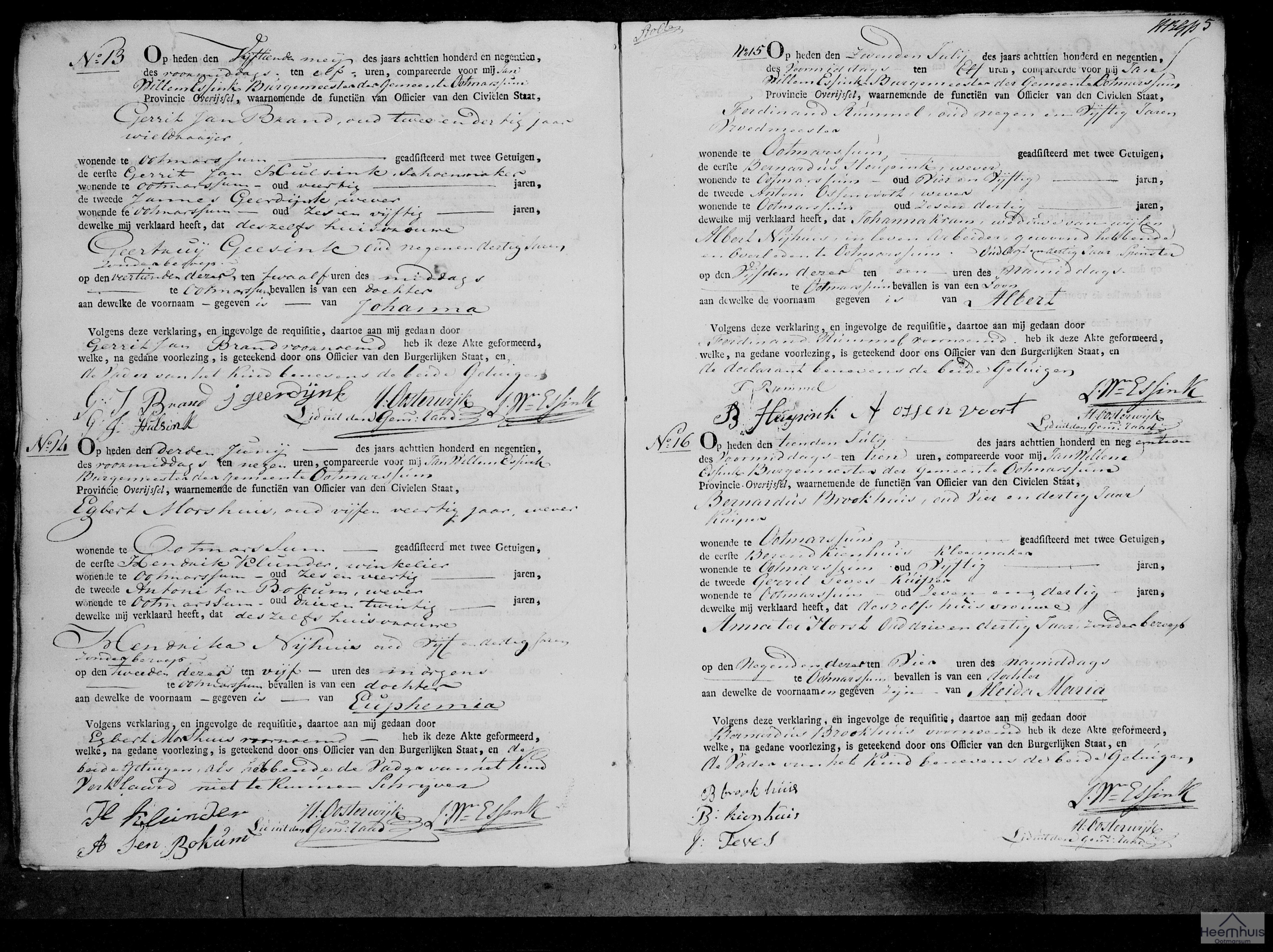 Geboorteakte van Aleida Maria Brookhuis
