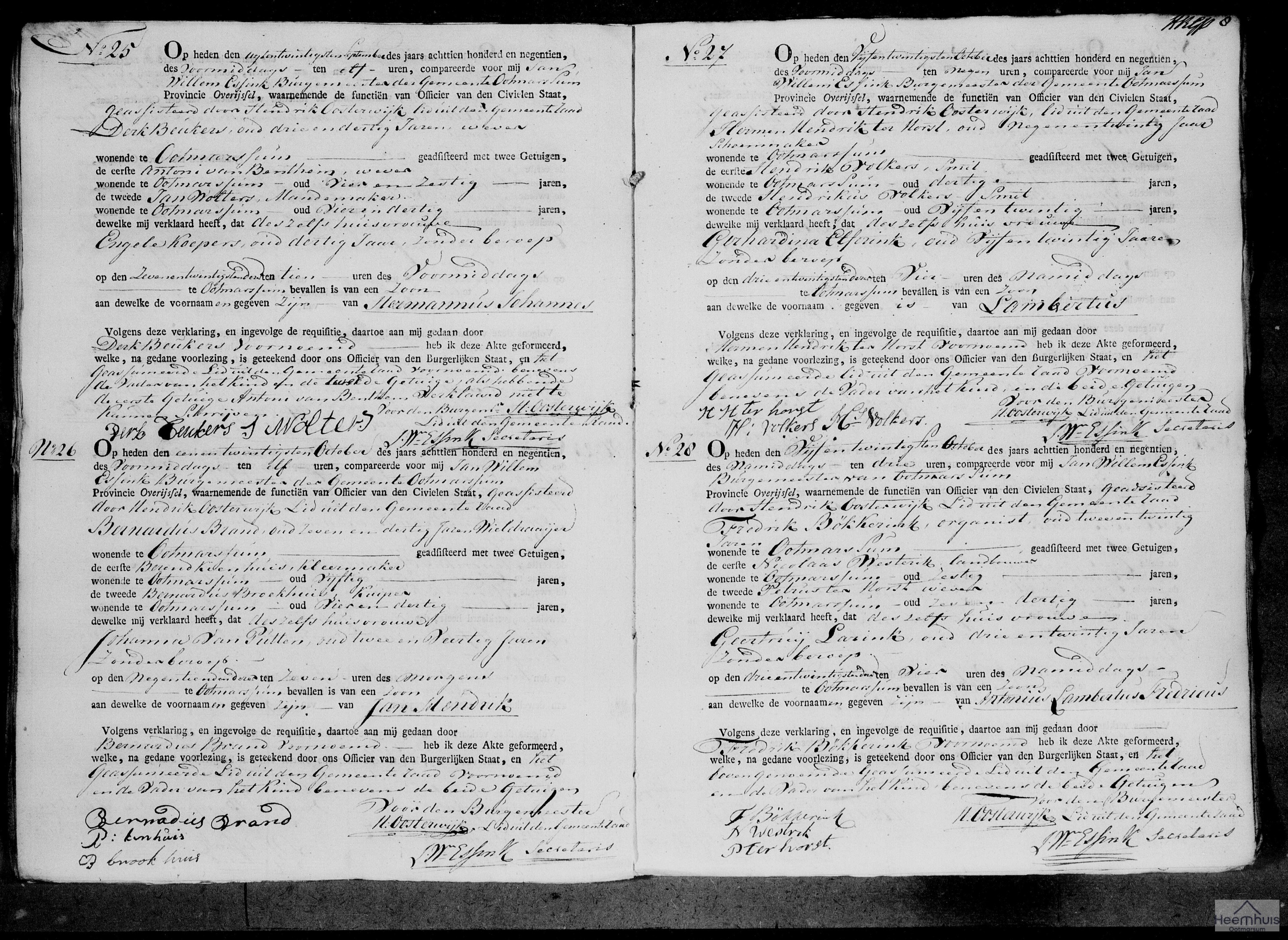 Geboorteakte van Antonius Lambertus Fredricus Bökkerink