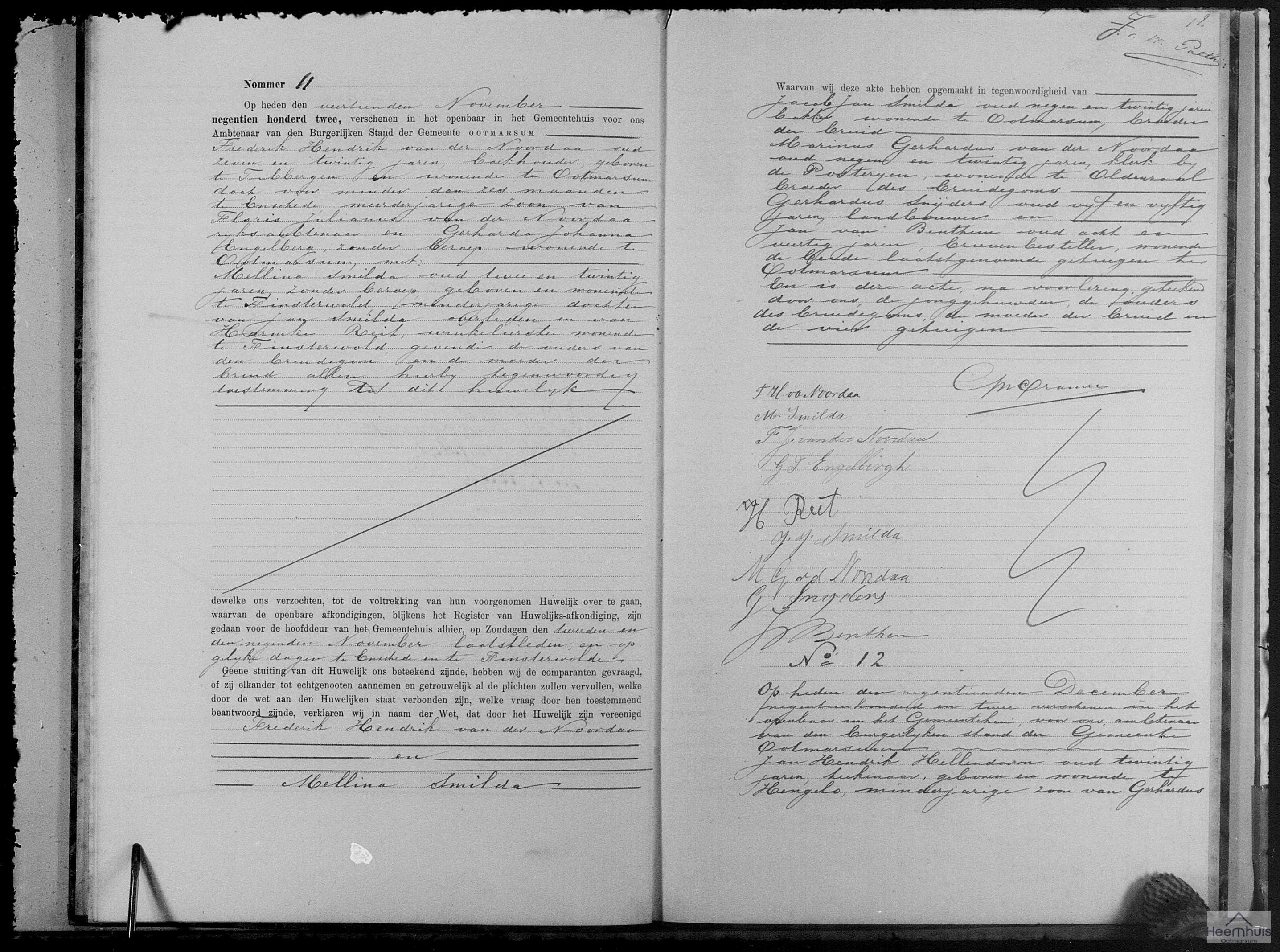 Huwelijksakte van Jan Hendrik Hellendoorn en Hermanna Christina Hagedoorn Huwelijksakte van Jan Hendrik Hellendoorn en Hermanna Christina Hagedoorn