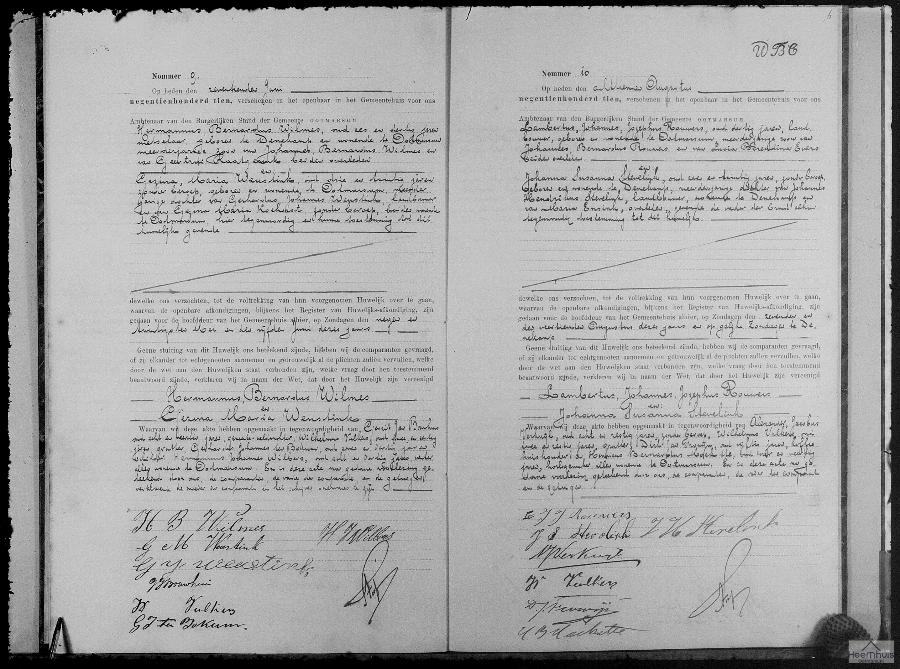 Huwelijksakte van Lambertus Johannes Jozephus Rouwers en Johanna Susanna Stevelink