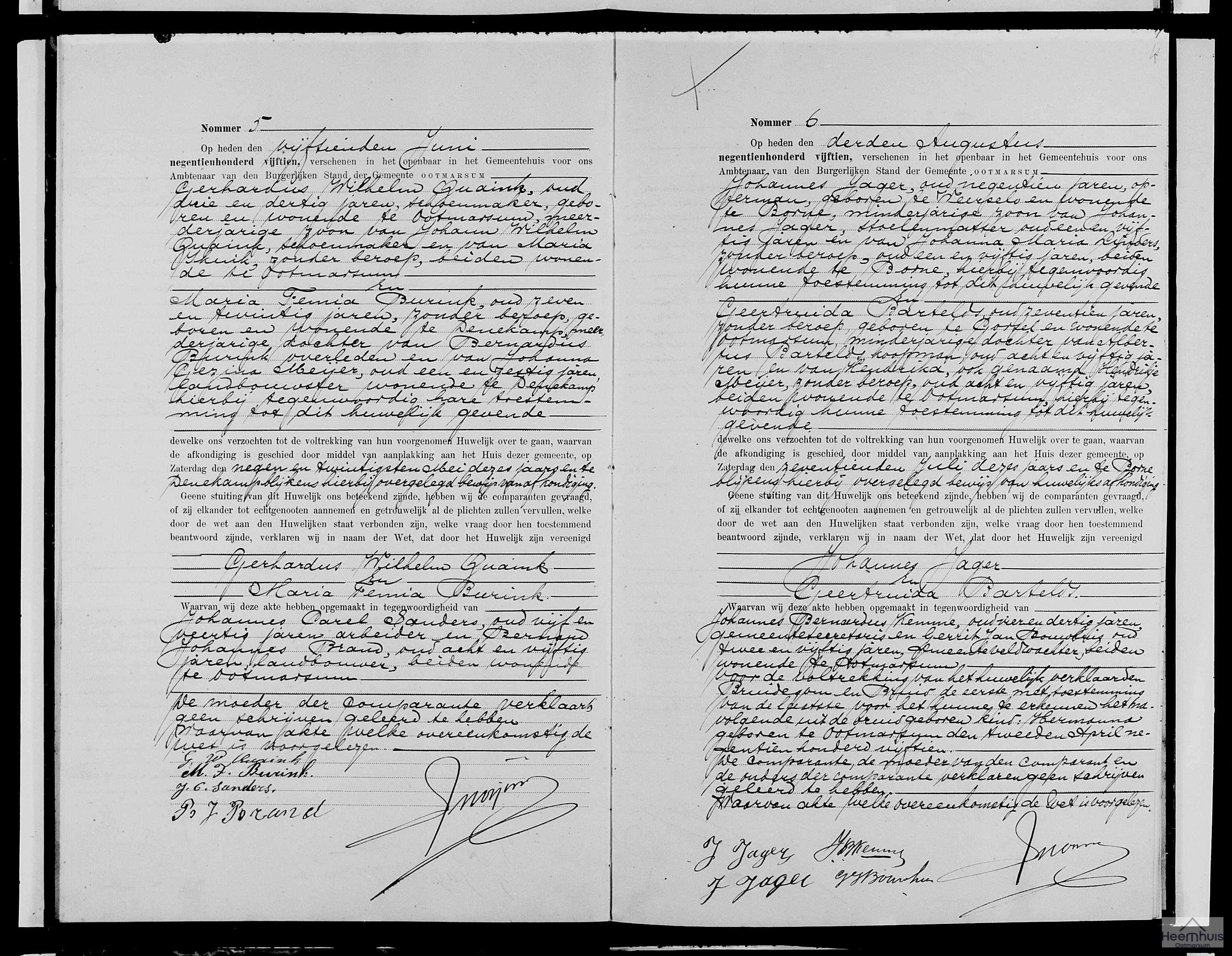 Huwelijksakte van Johannes Jager en Geertruida Bartelds Huwelijksakte van Johannes Jager en Geertruida Bartelds