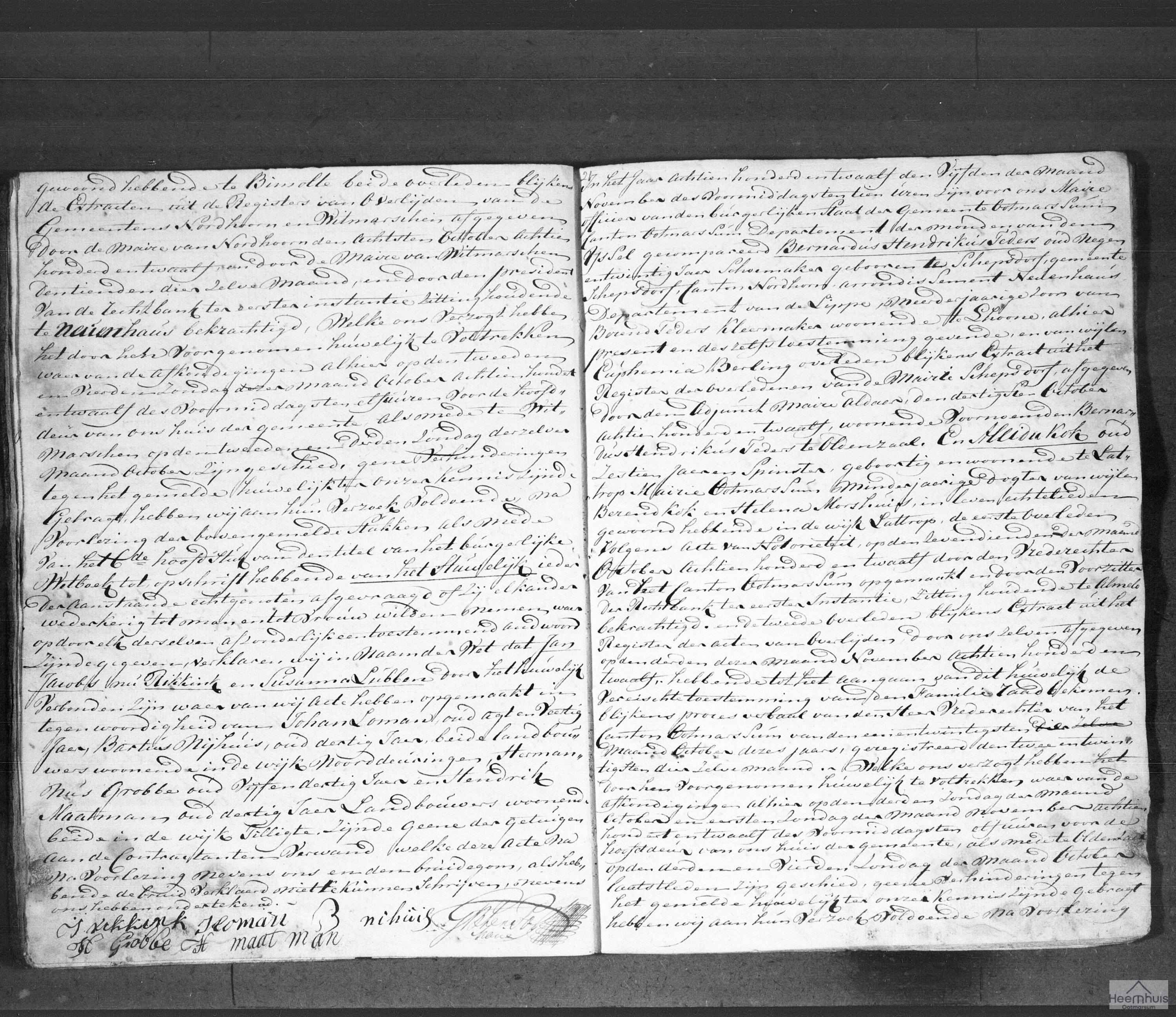 Huwelijksakte van Bernardus Hendrikus Teders en Aleida Kok