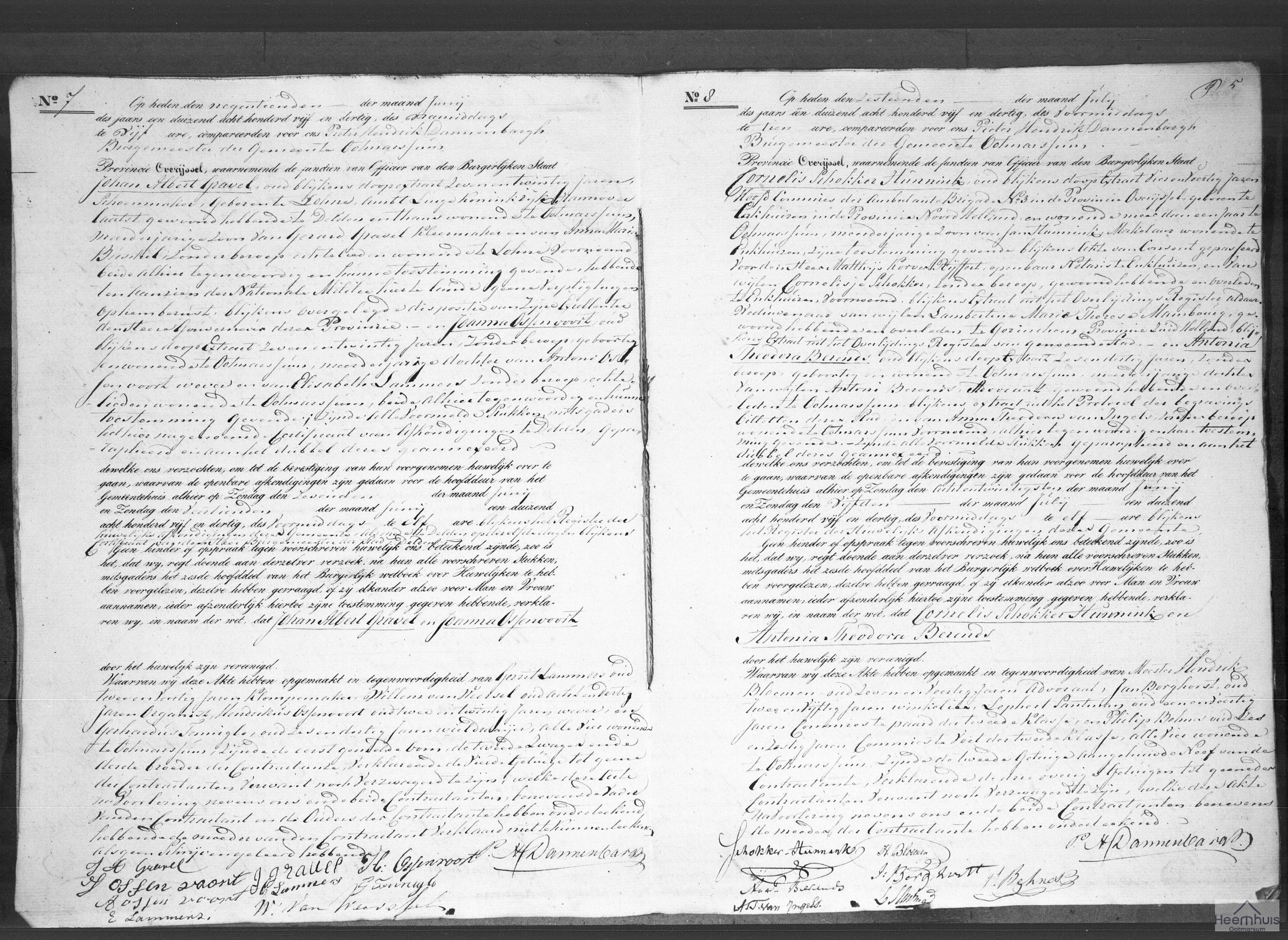 Huwelijksakte van Johan Albert Gravel en Joanna Ossenvoort Huwelijksakte van Johan Albert Gravel en Joanna Ossenvoort