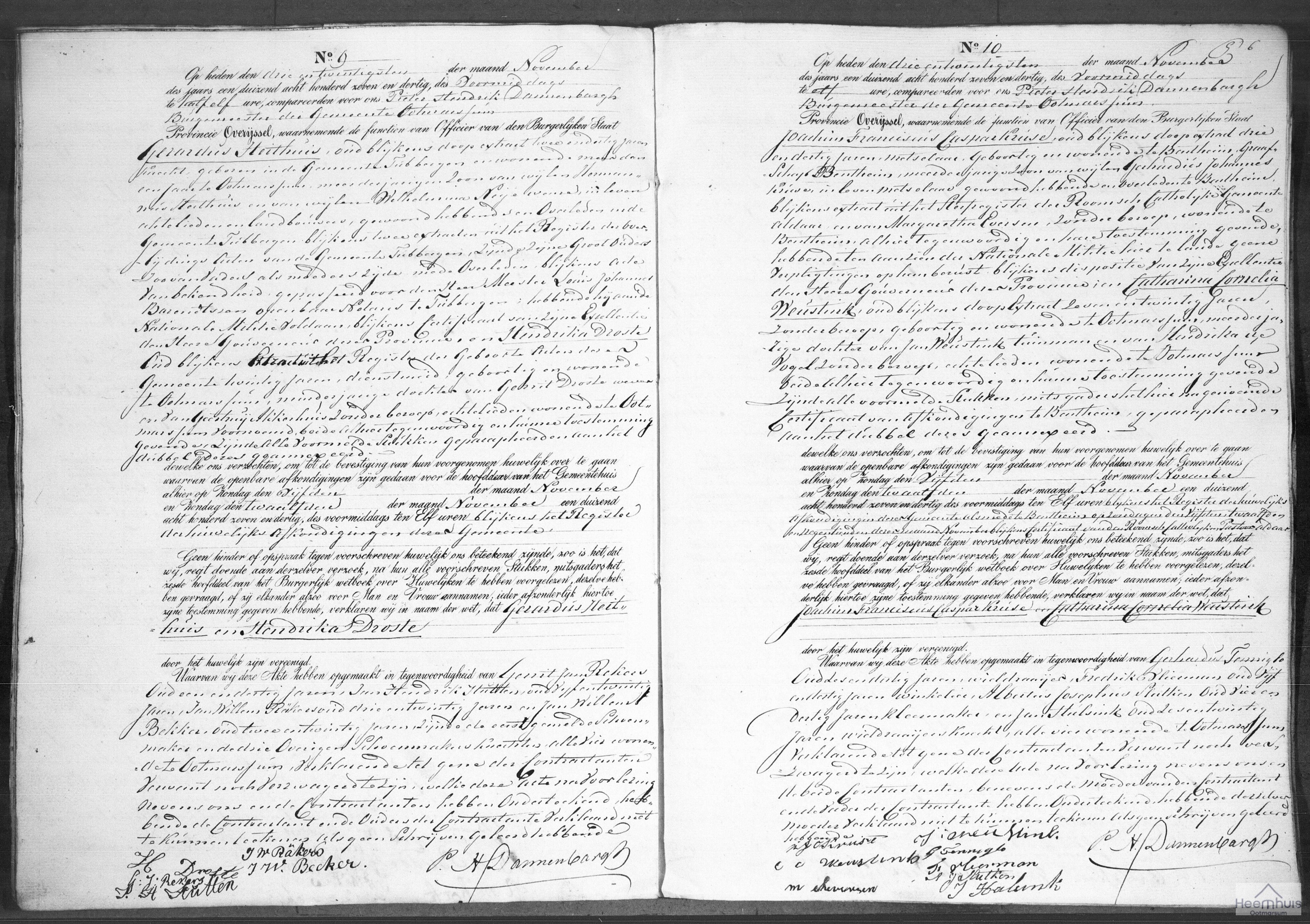 Huwelijksakte van Joachim Franciscus Caspar Kruse en Catharina Cornelia Weustink