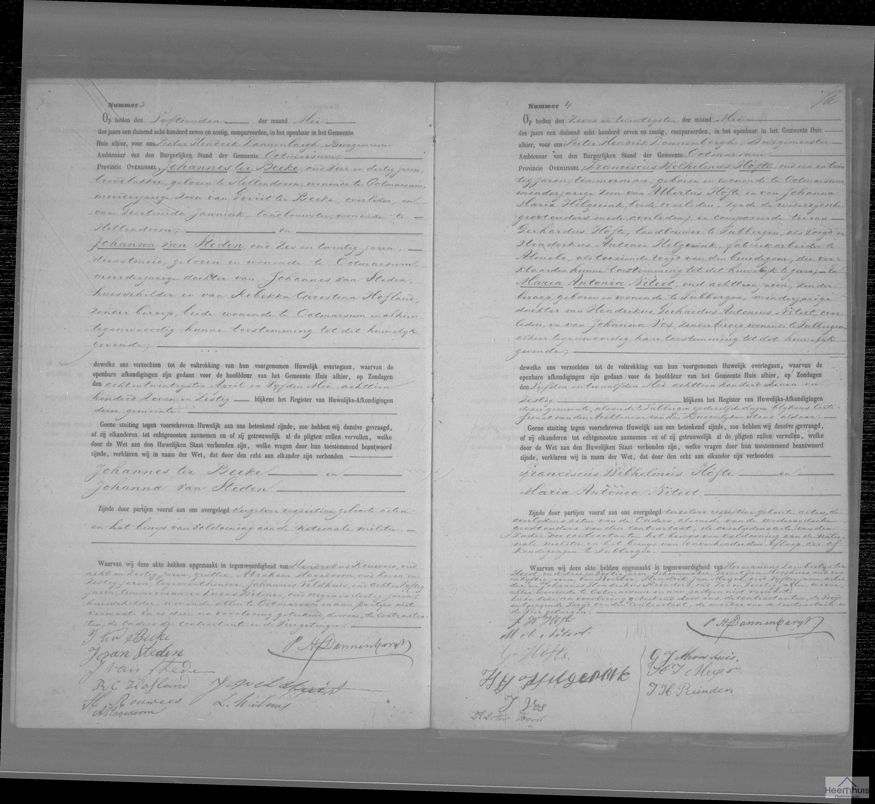 Huwelijksakte van Johannes ter Beeke en Johanna van Steden Huwelijksakte van Johannes ter Beeke en Johanna van Steden