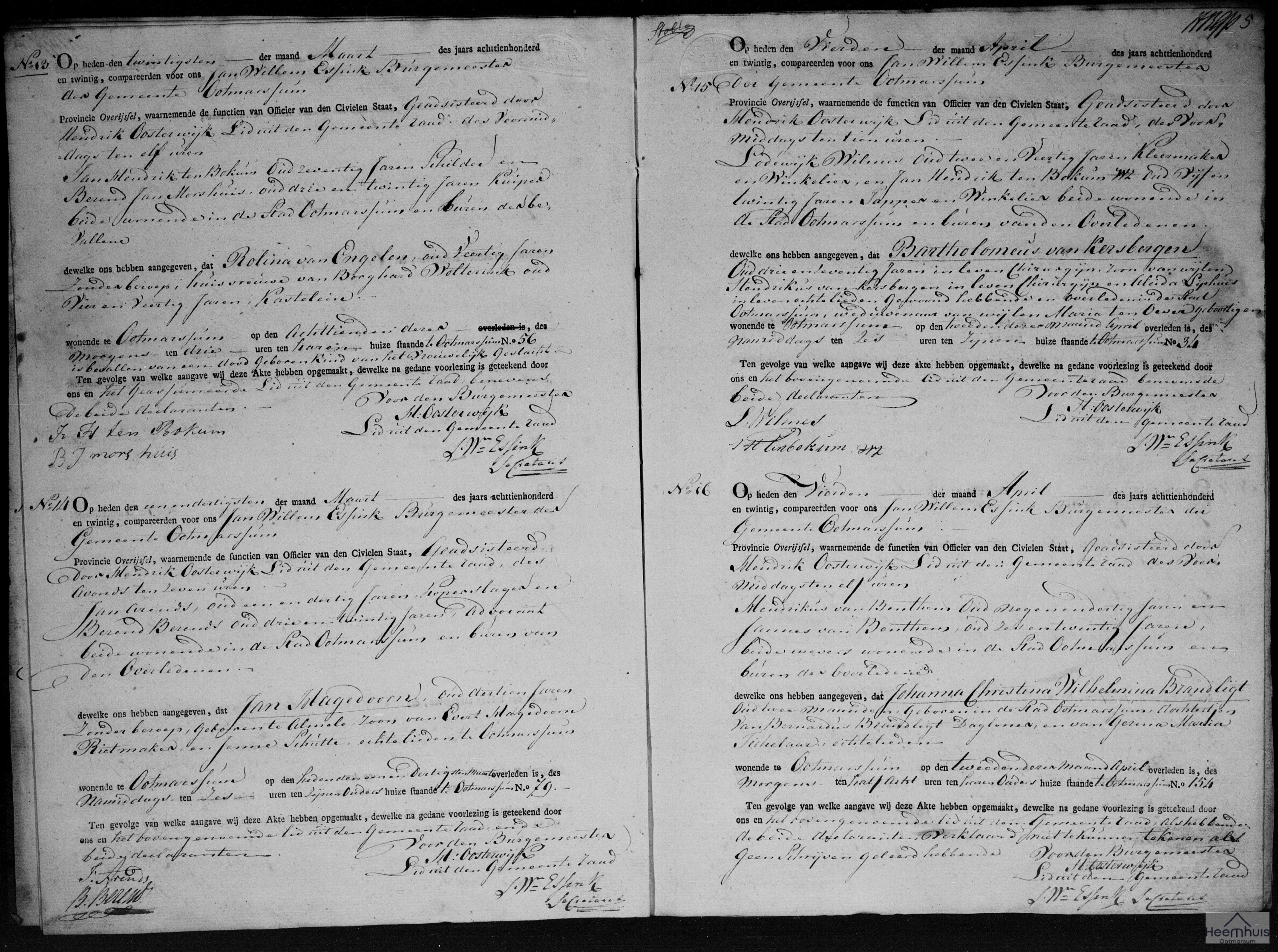 Overlijdensakte van Johanna Christina Wilhelmina Brandligt