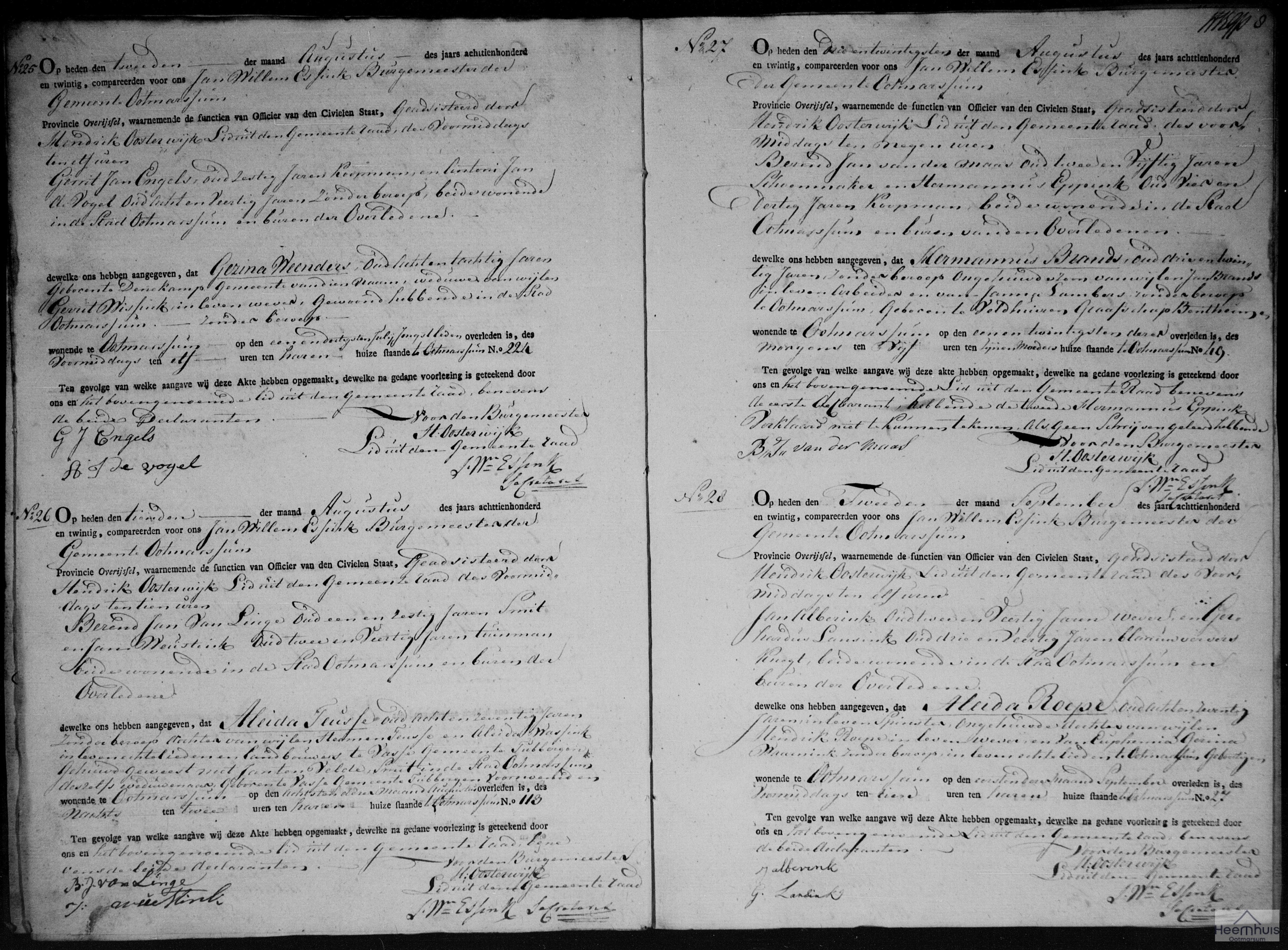 Overlijdensakte van Hermannus Brands