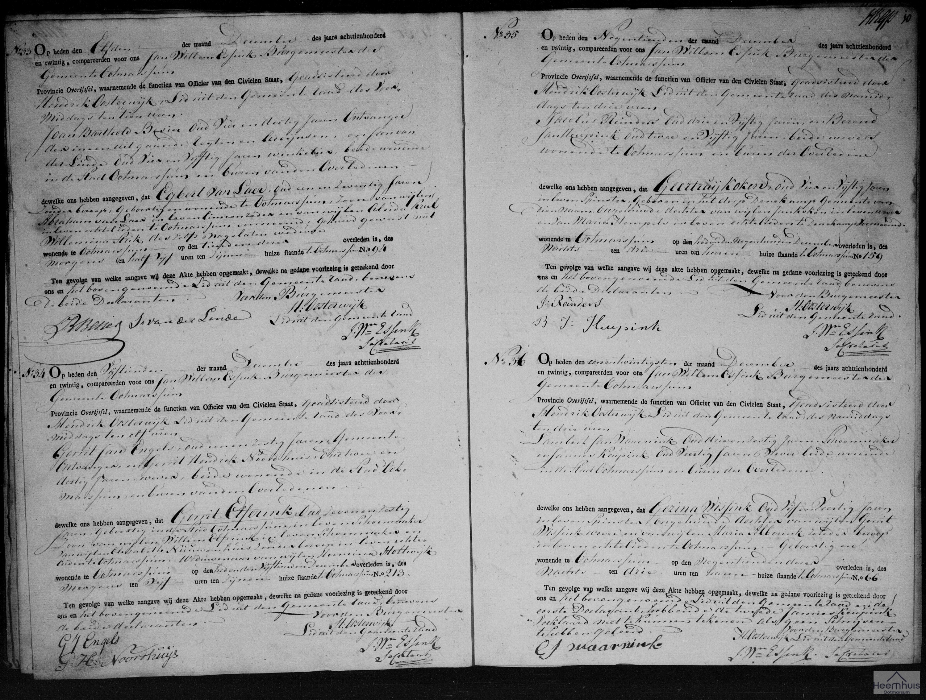 Overlijdensakte van Egbert van Laer