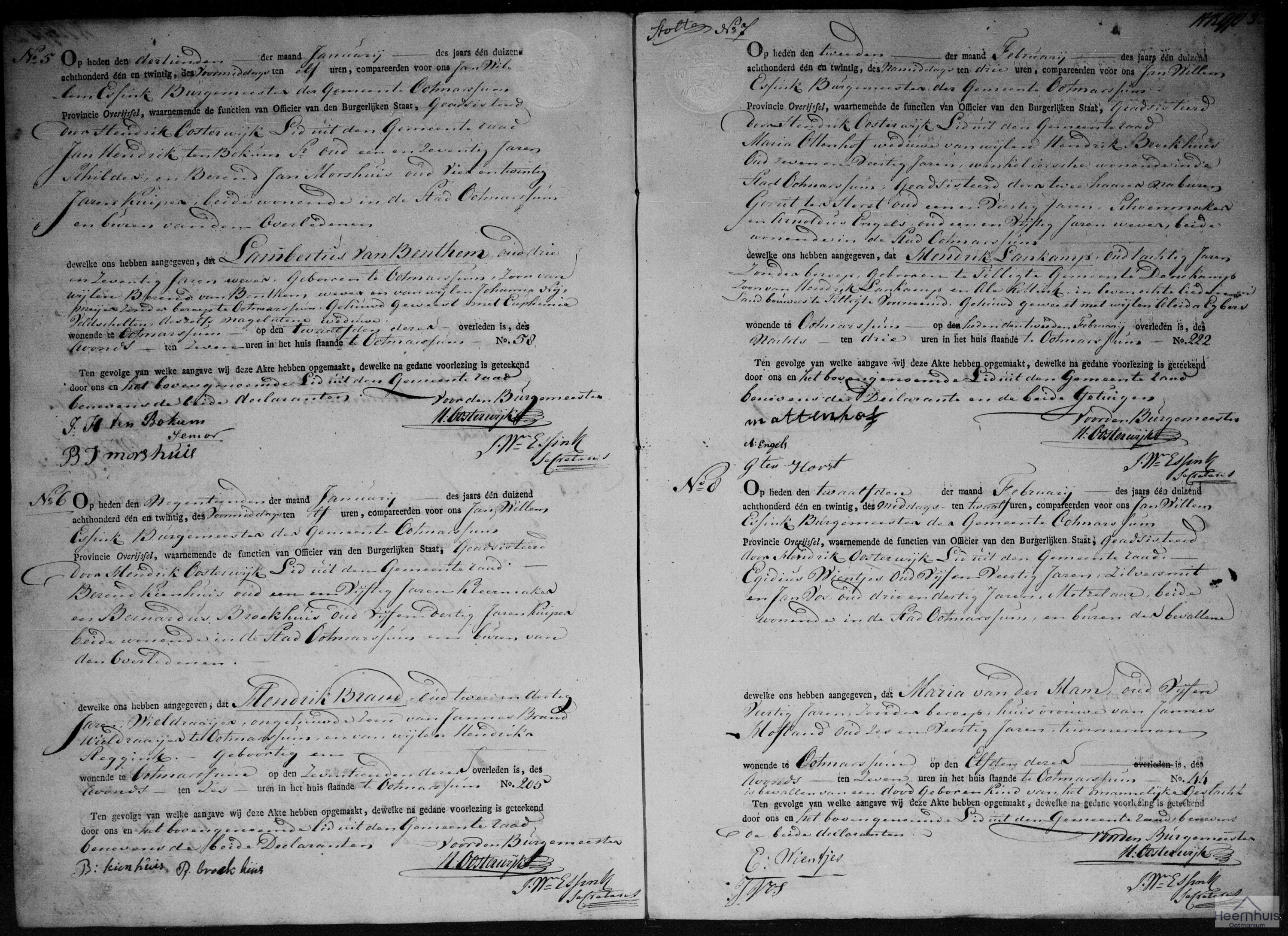 Overlijdensakte van Hendrik Brand