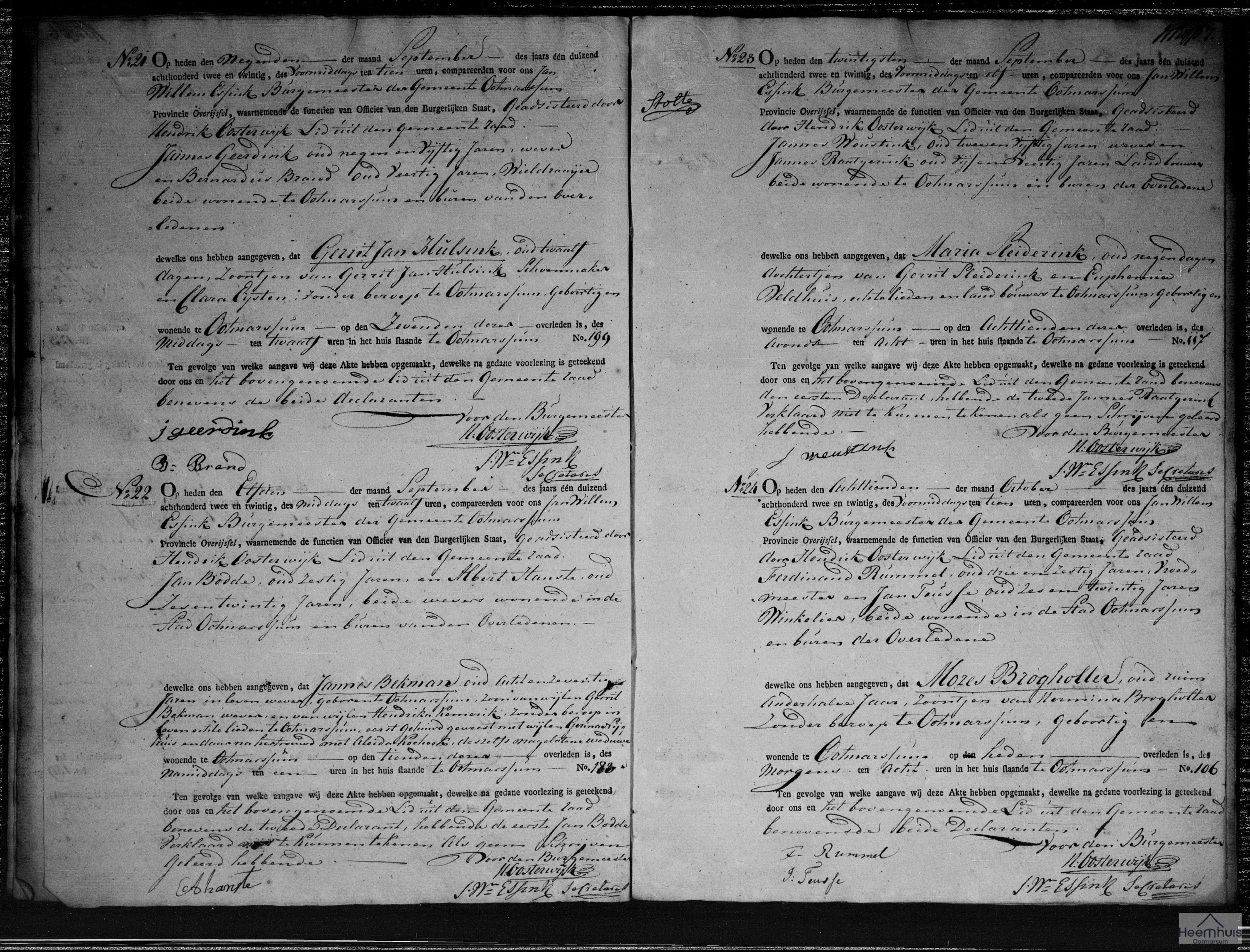 Overlijdensakte van Maria Sleiderink