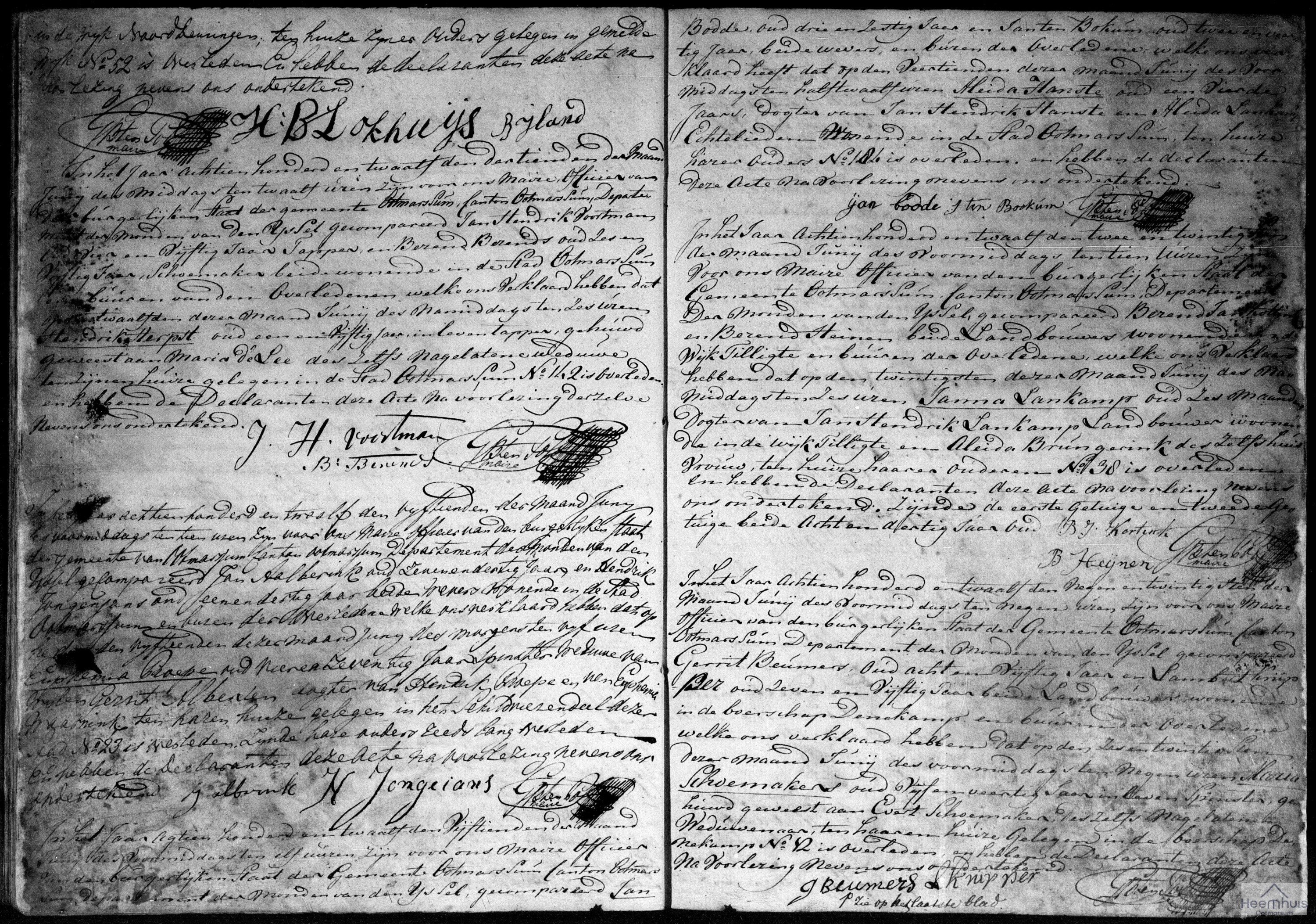 Overlijdensakte van Aleida Hanste