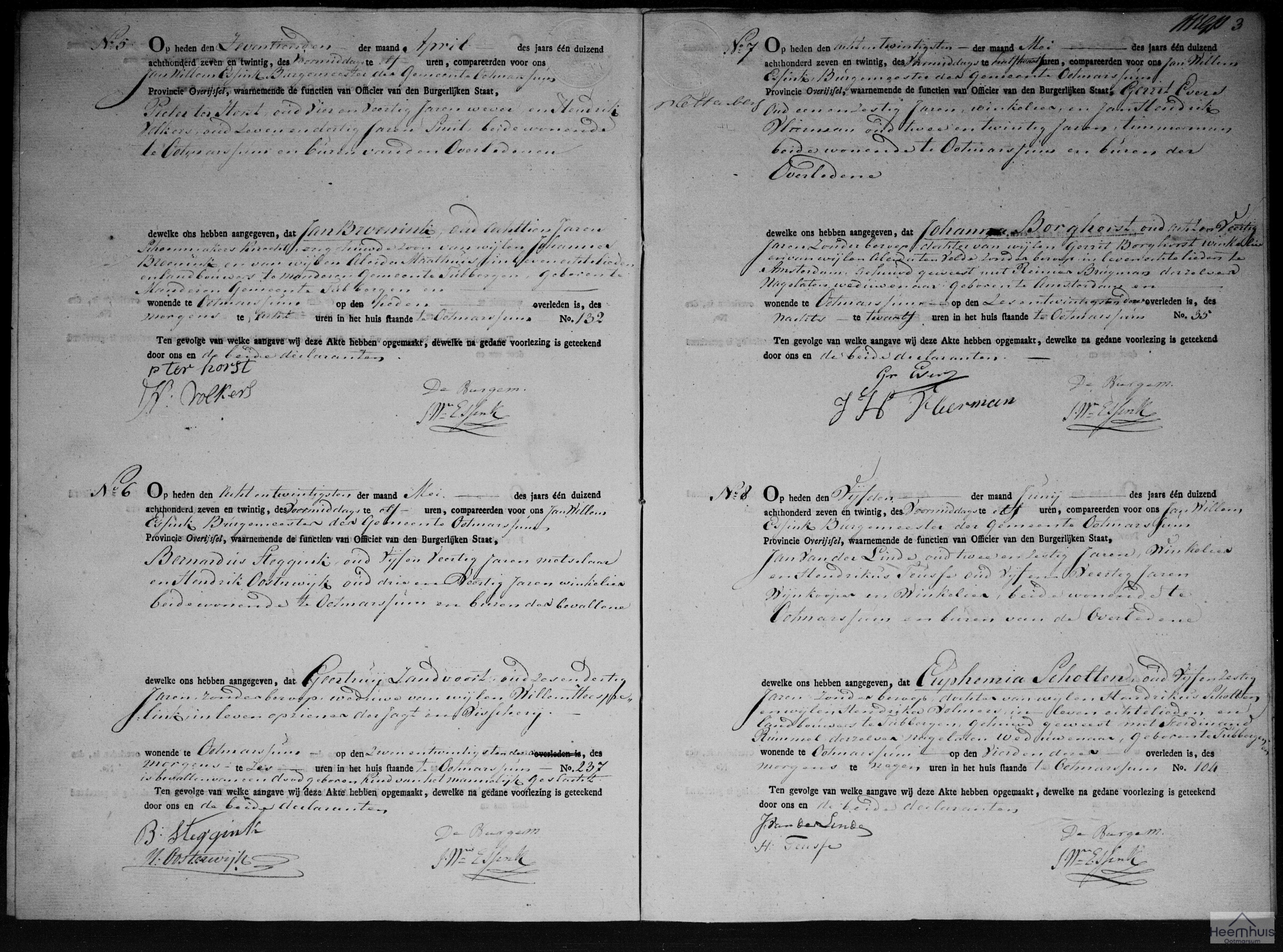 Overlijdensakte van Euphemia Scholten