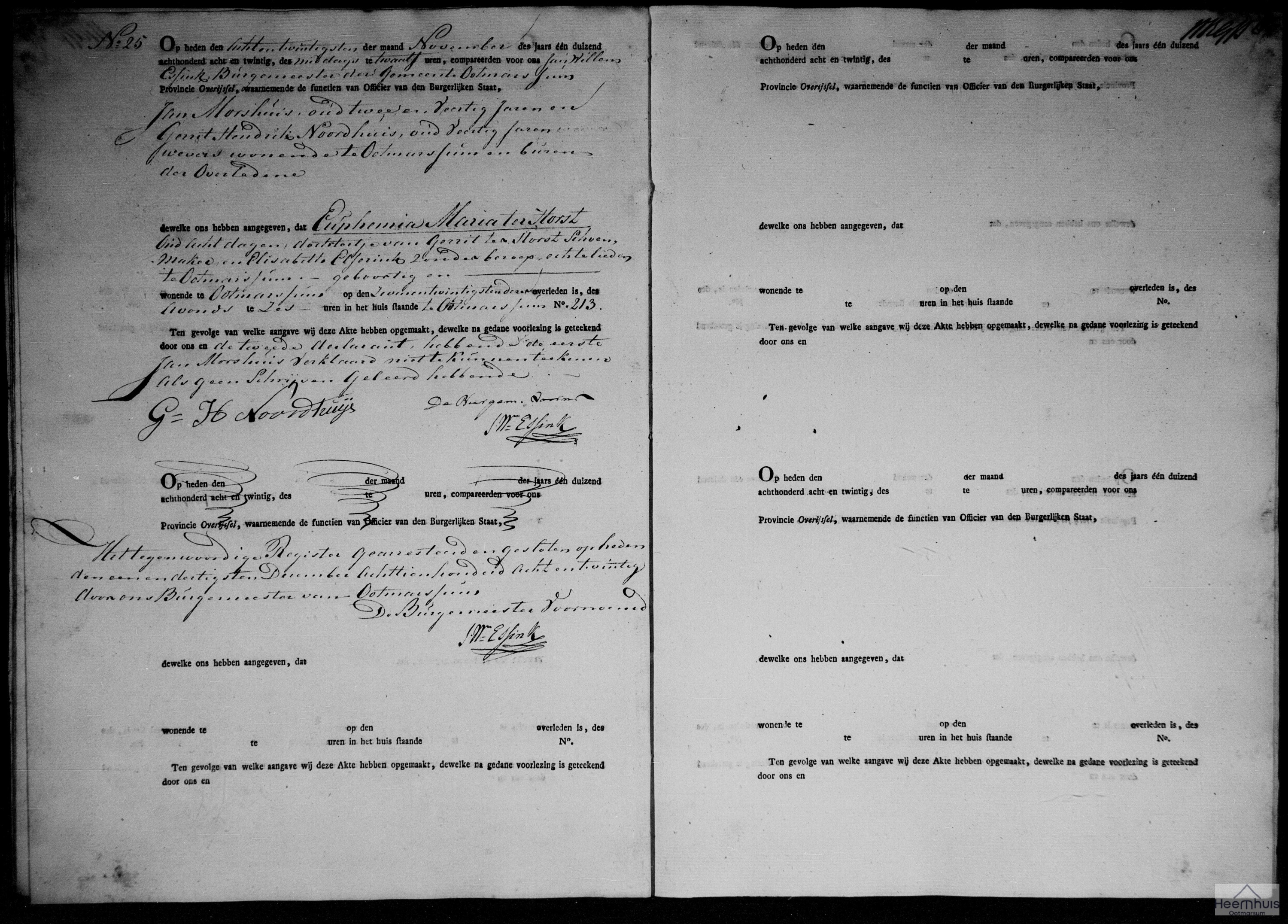 Overlijdensakte van Euphemia Maria ter Horst