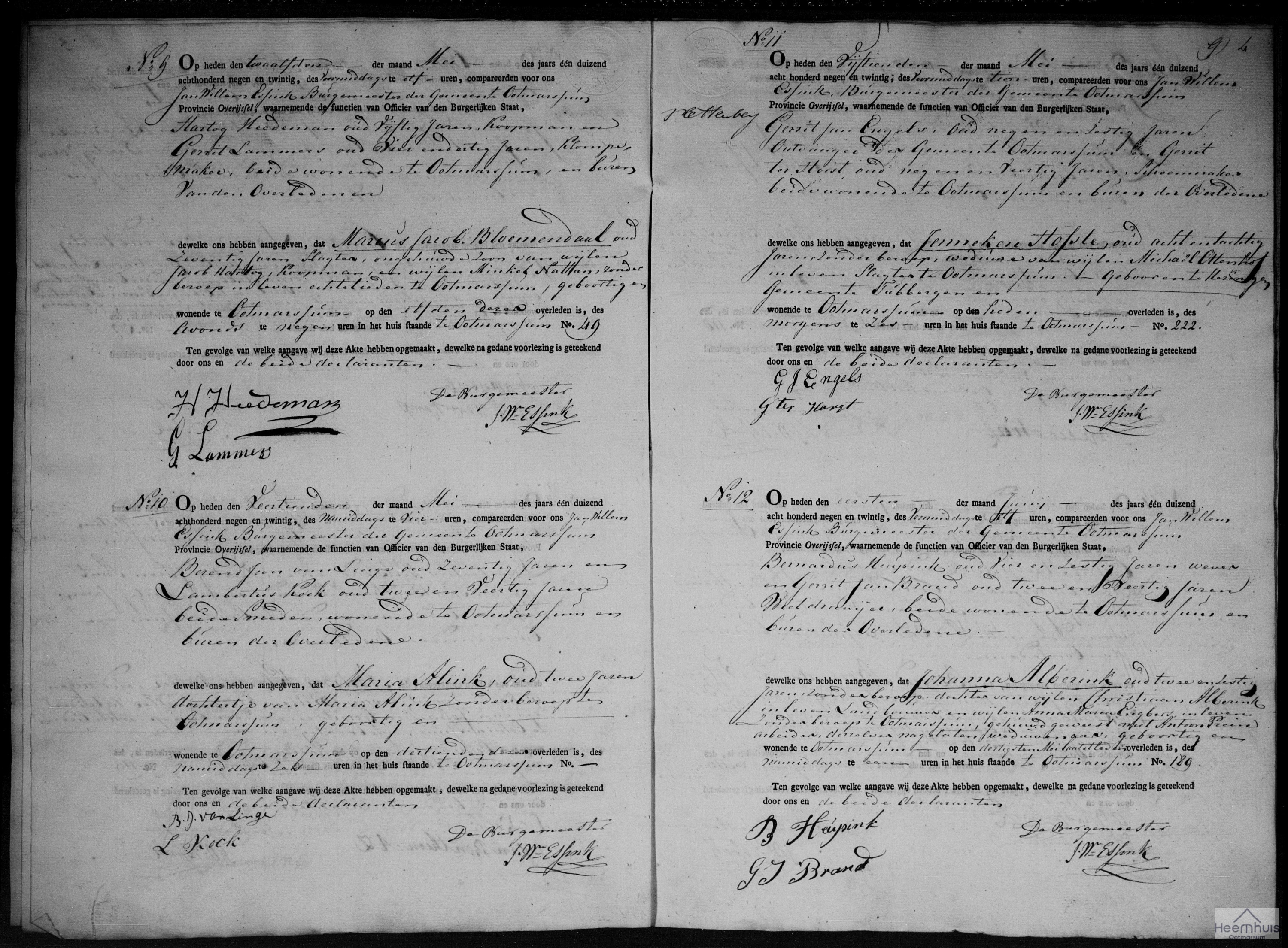 Overlijdensakte van Johanna Alberink Overlijdensakte van Johanna Alberink