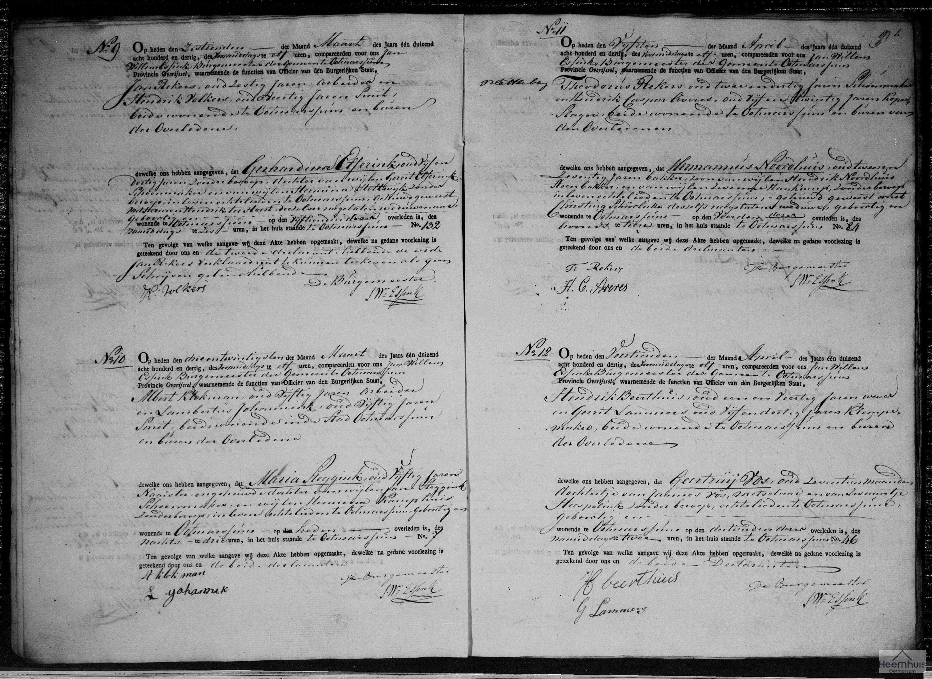 Overlijdensakte van Geertruij Vos