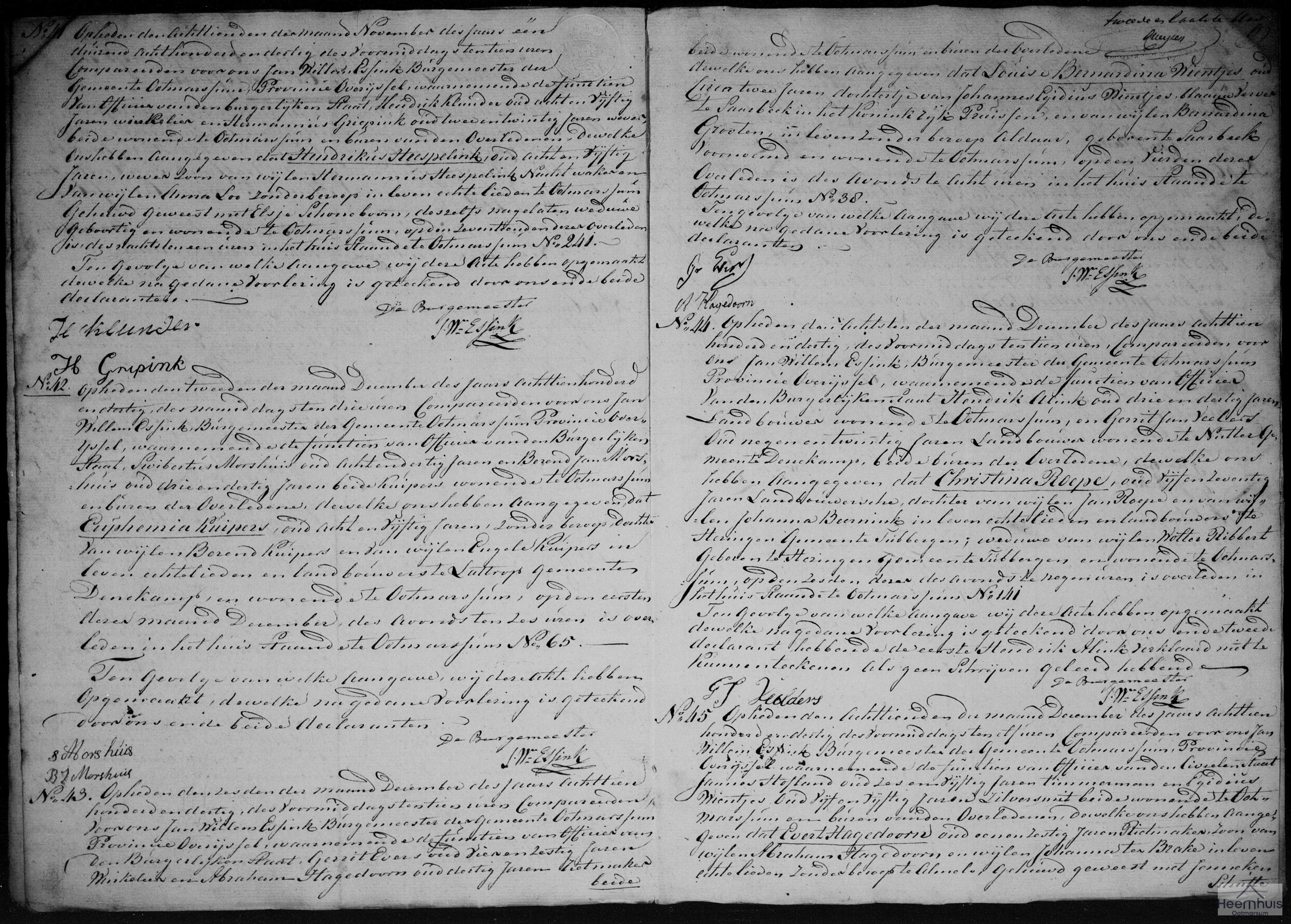 Overlijdensakte van Christina Roepe