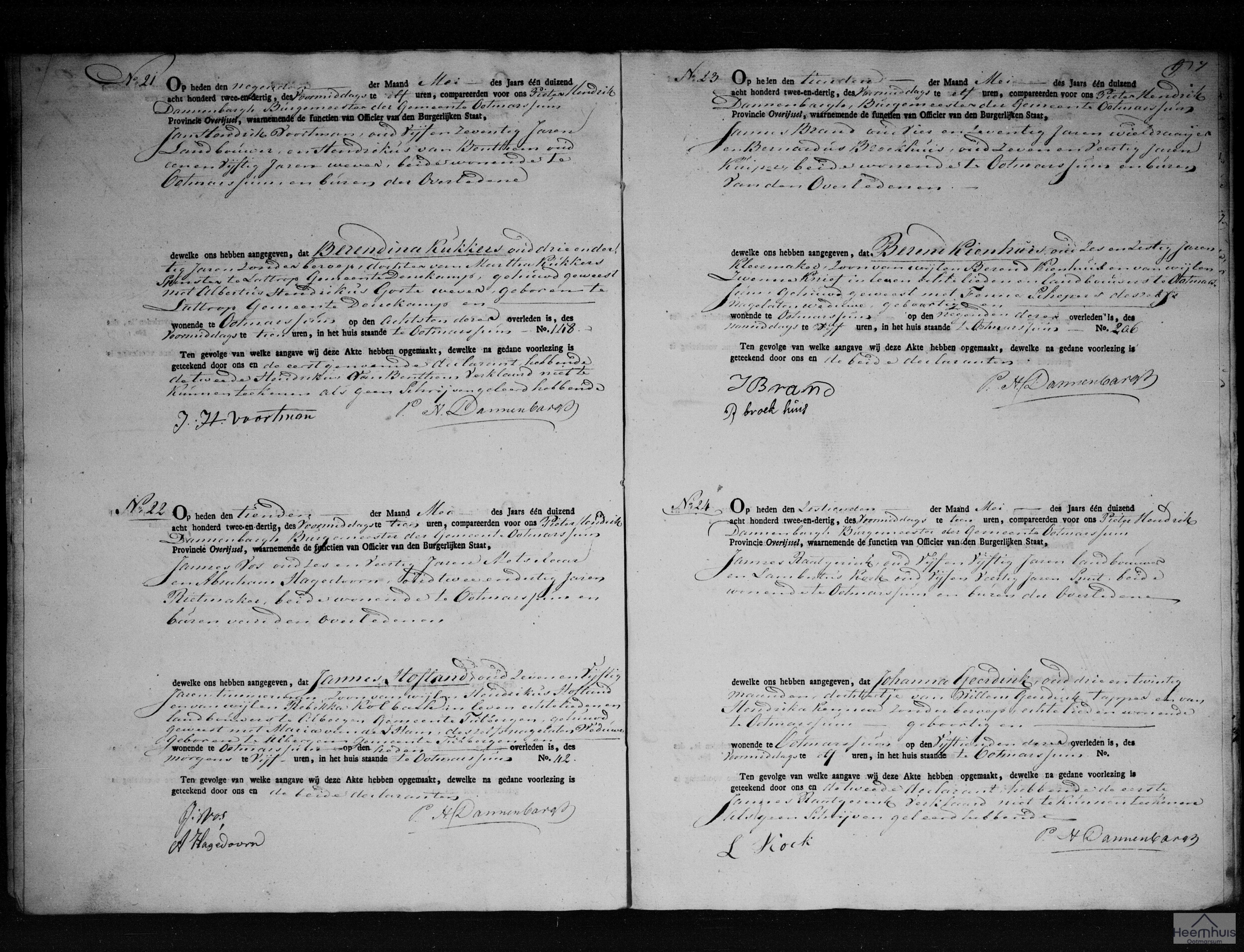 Overlijdensakte van Johanna Geerdink