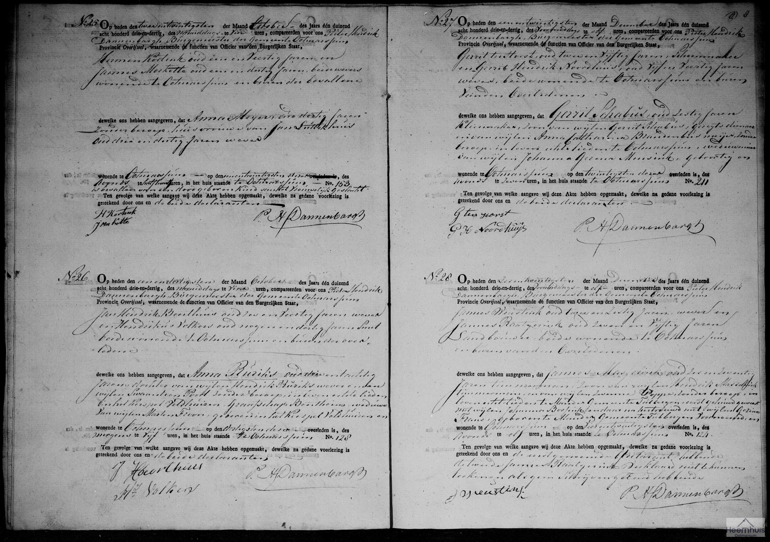 Overlijdensakte van Jannes Masselink Overlijdensakte van Jannes Masselink