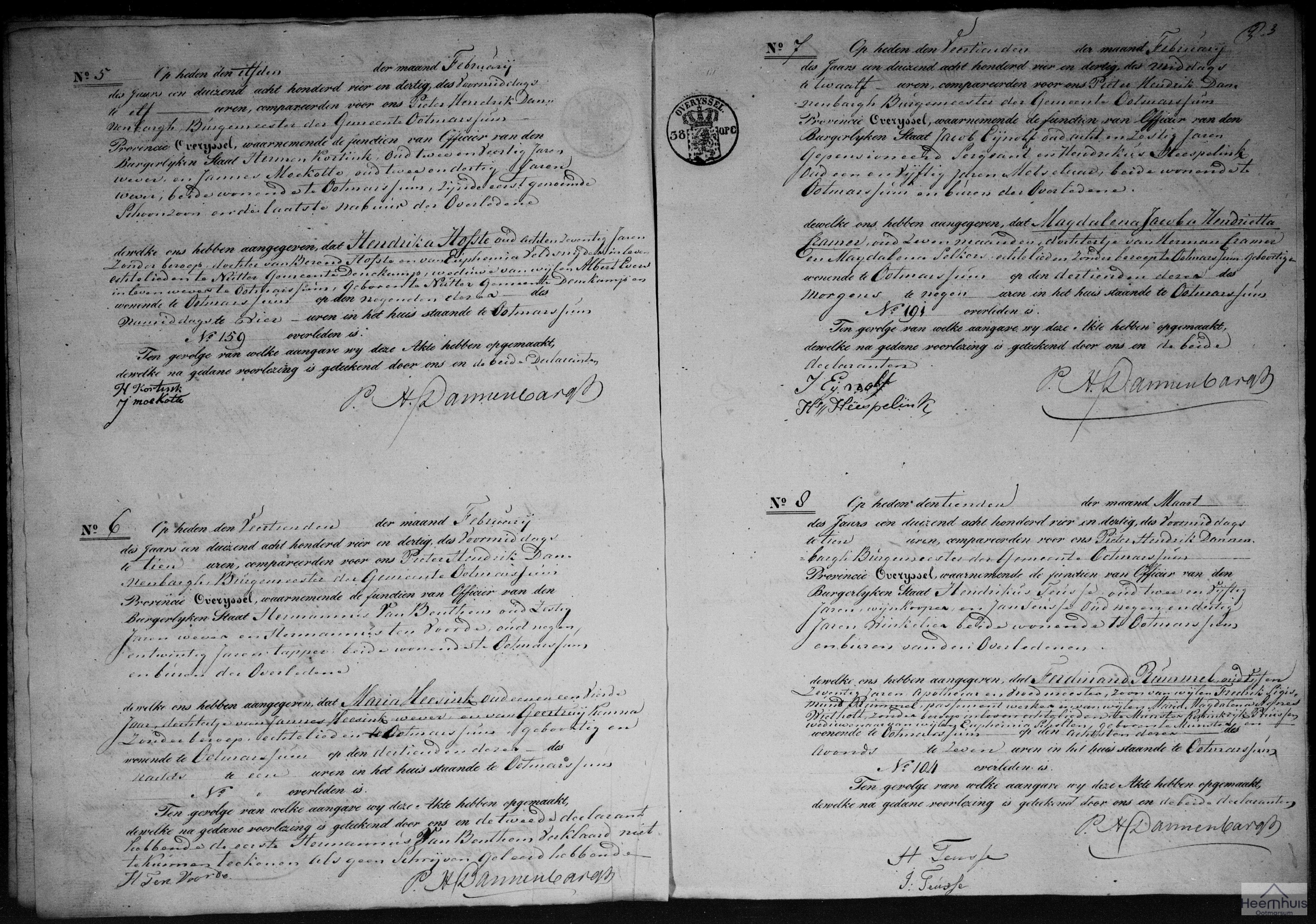 Overlijdensakte van Magdalena Jacoba Hendrietta Cramer