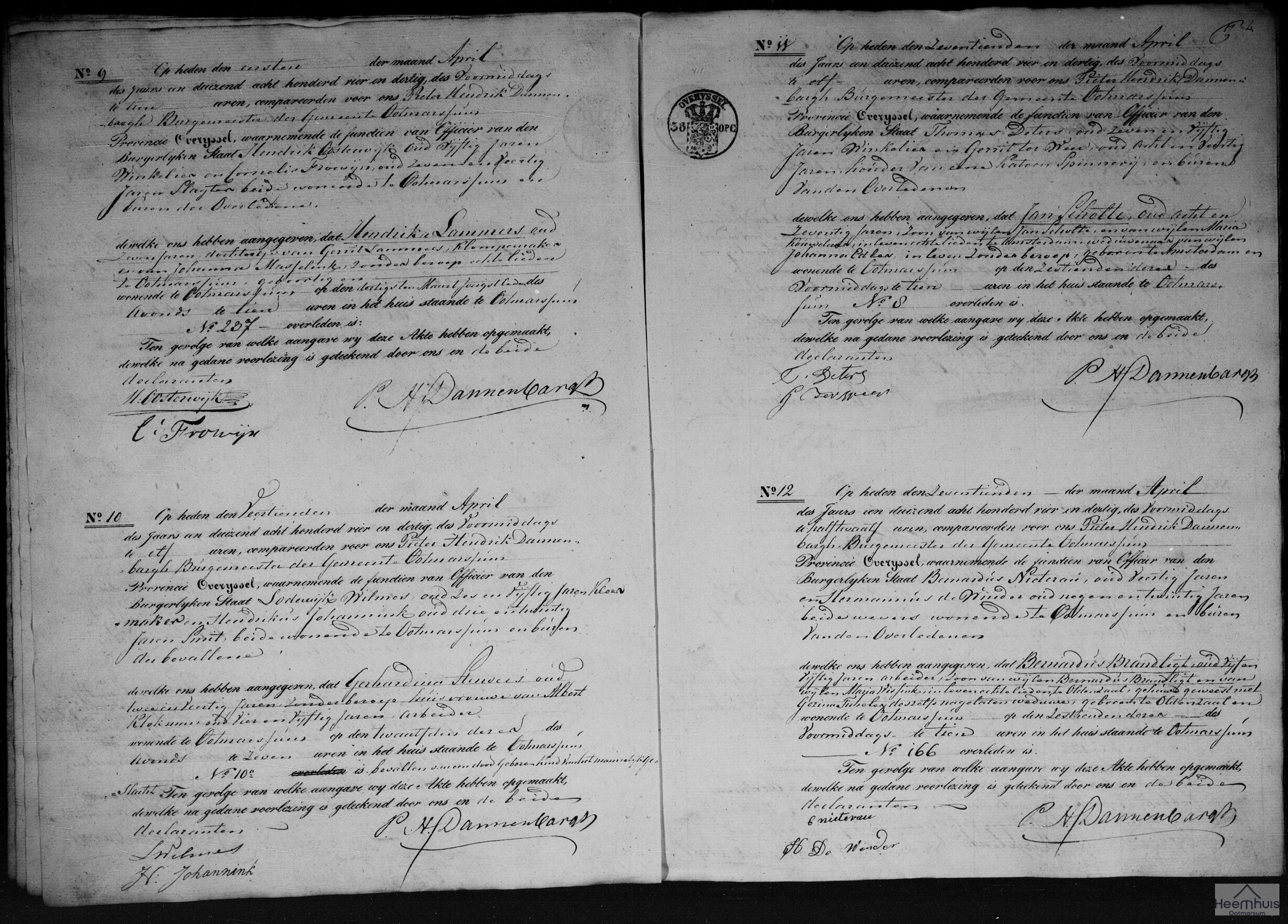 Overlijdensakte van Bernardus Brandligt