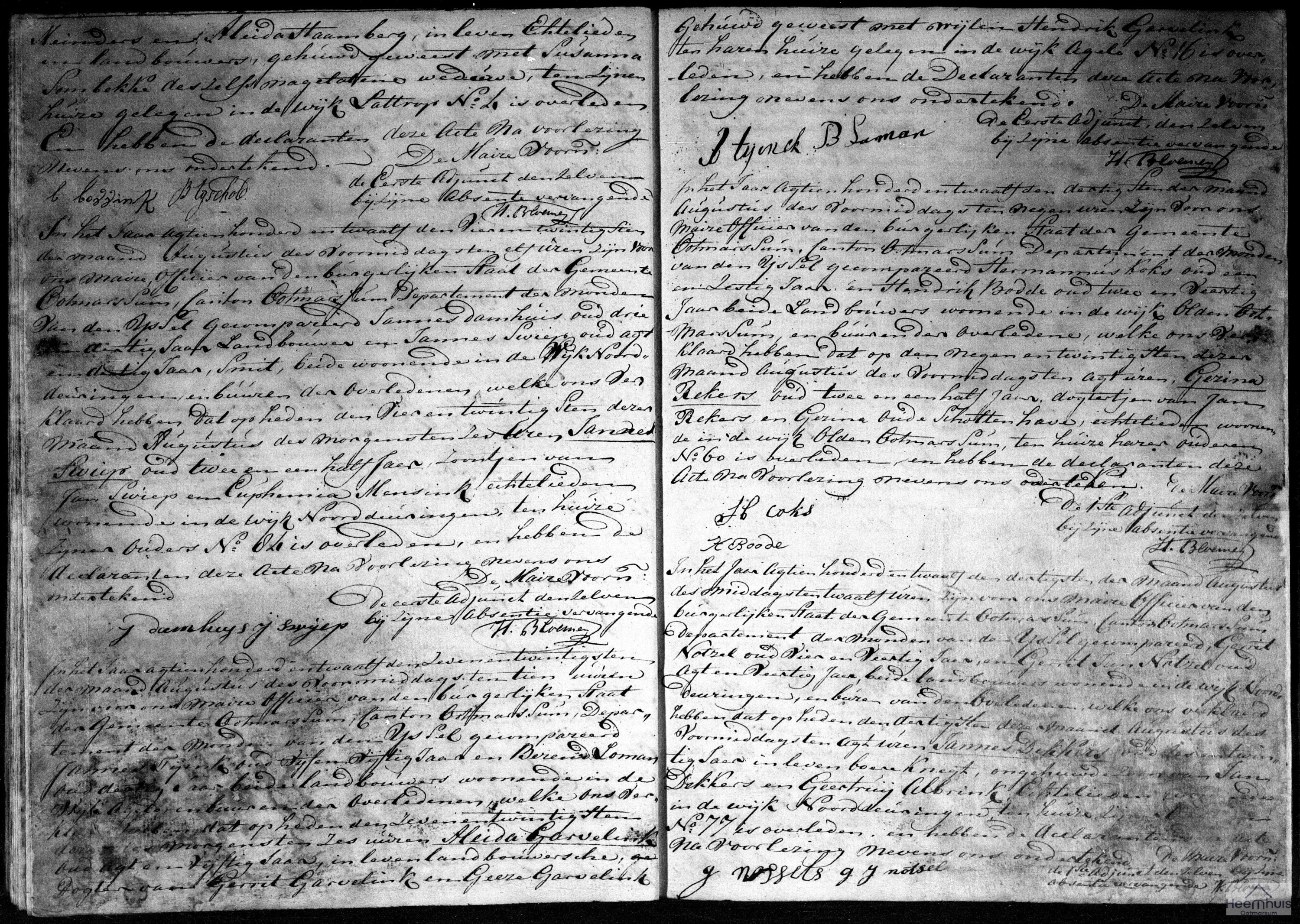 Overlijdensakte van Gezina Rekers