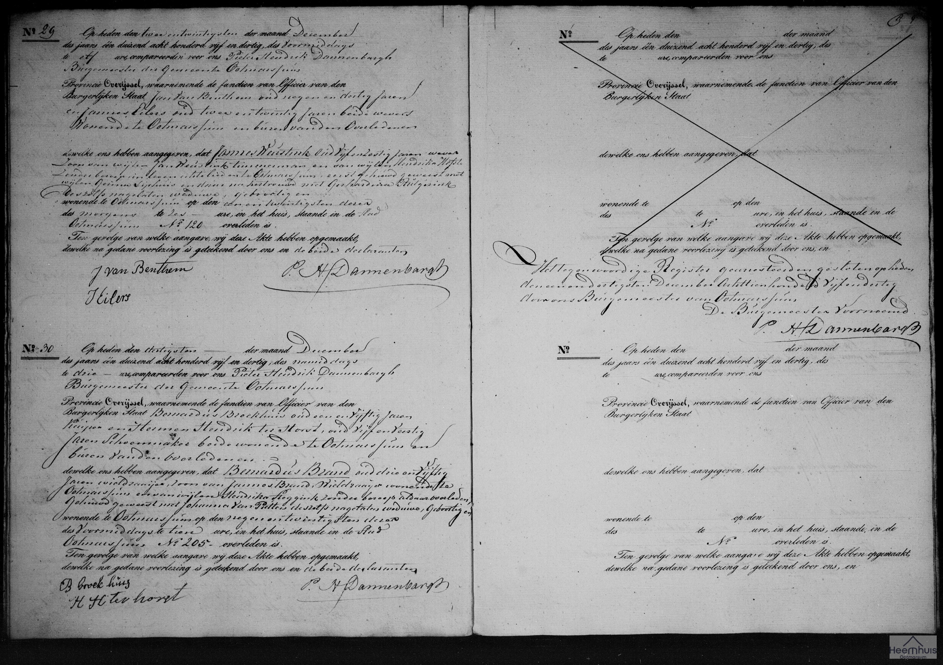 Overlijdensakte van Bernardus Brand