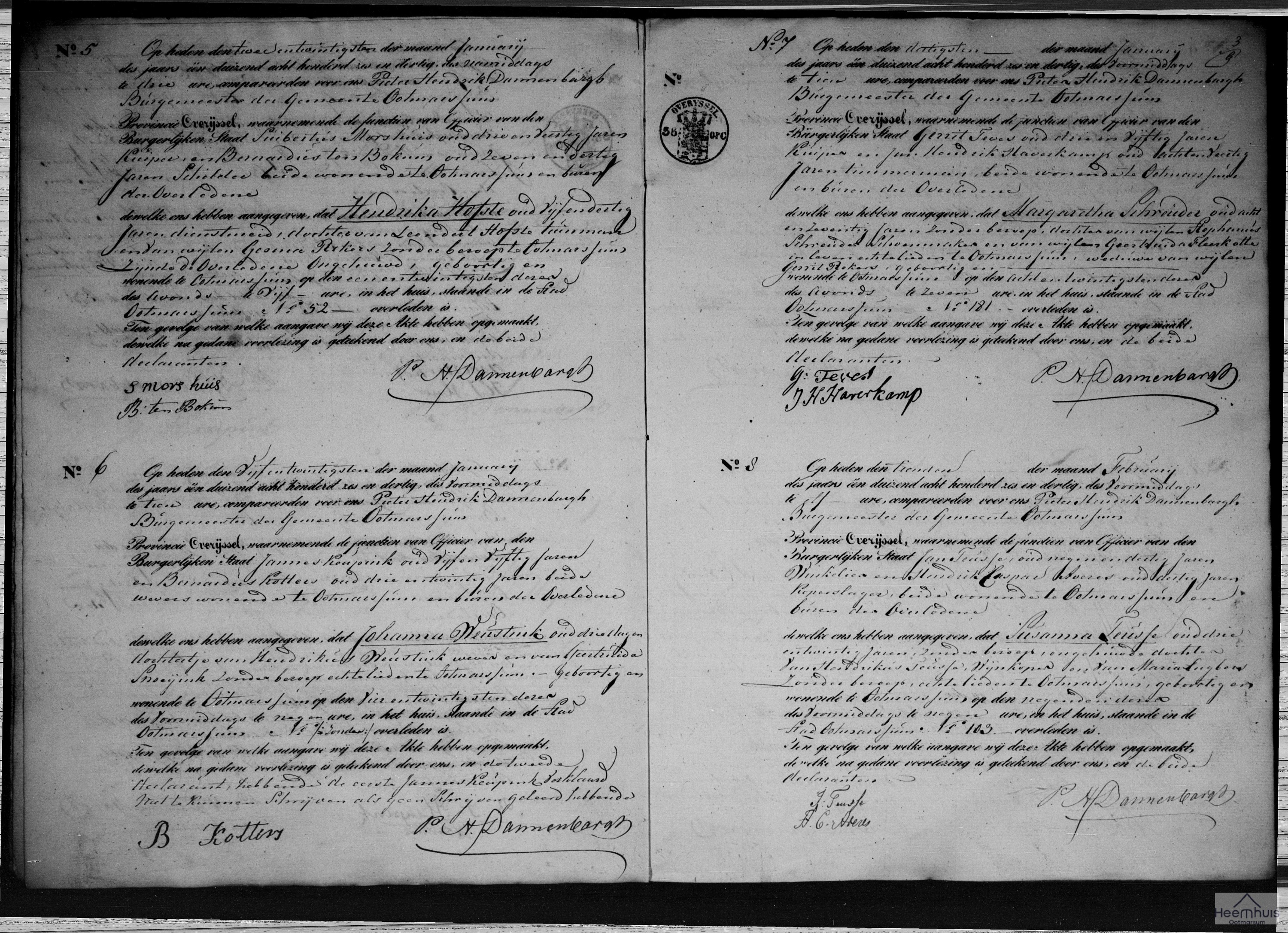 Overlijdensakte van Susanna Teusse