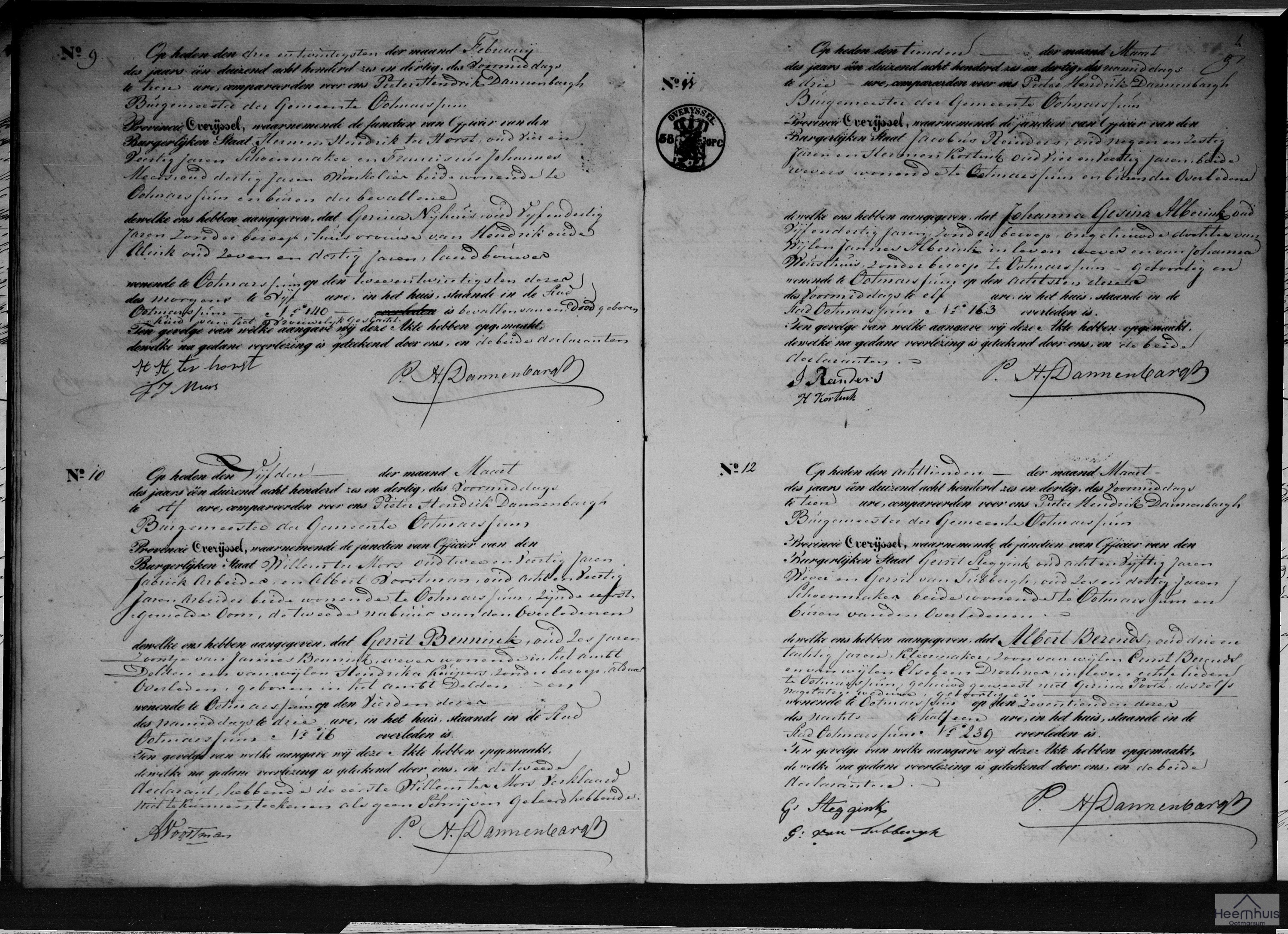 Overlijdensakte van levenloos geboren kind Oude Alink