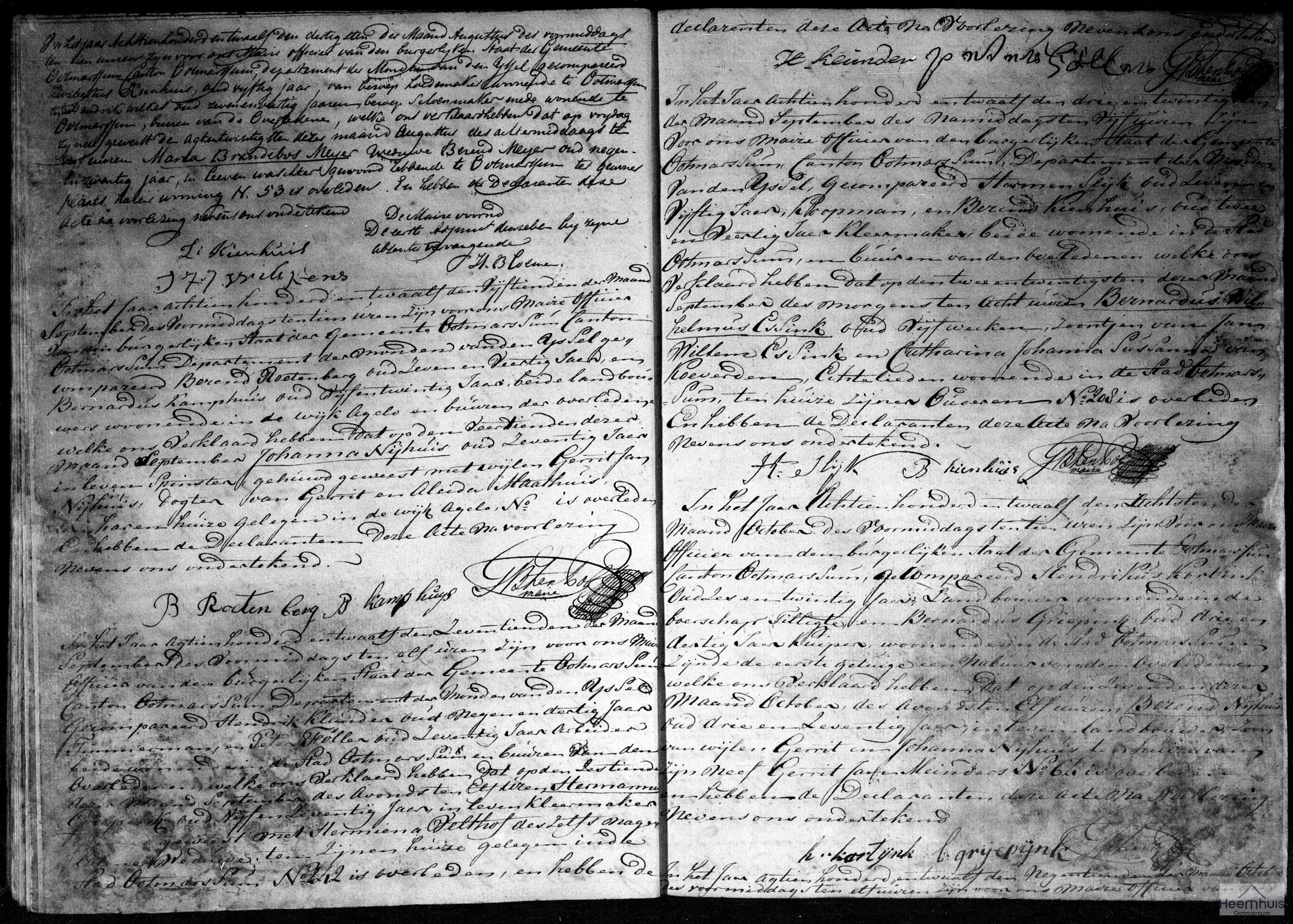 Overlijdensakte van Bernardus Wilhelmus Essink