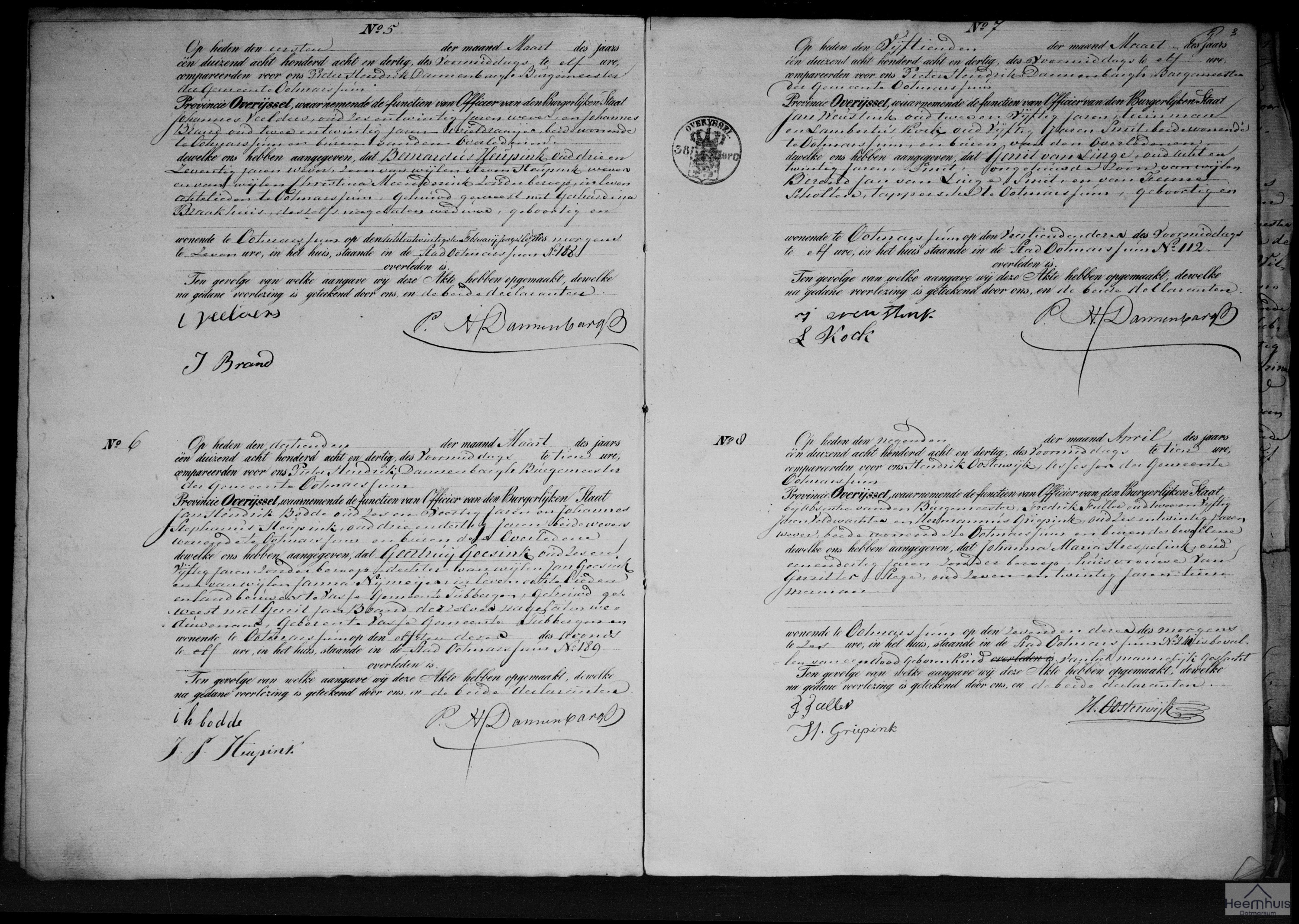 Overlijdensakte van Gerrit van Linge Overlijdensakte van Gerrit van Linge