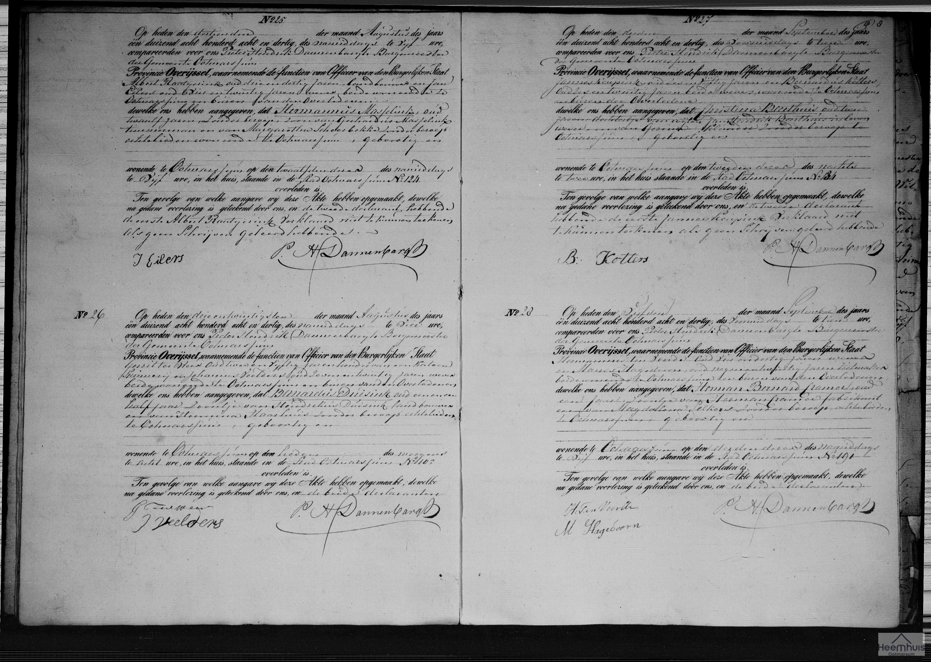 Overlijdensakte van Christina Beerthuis