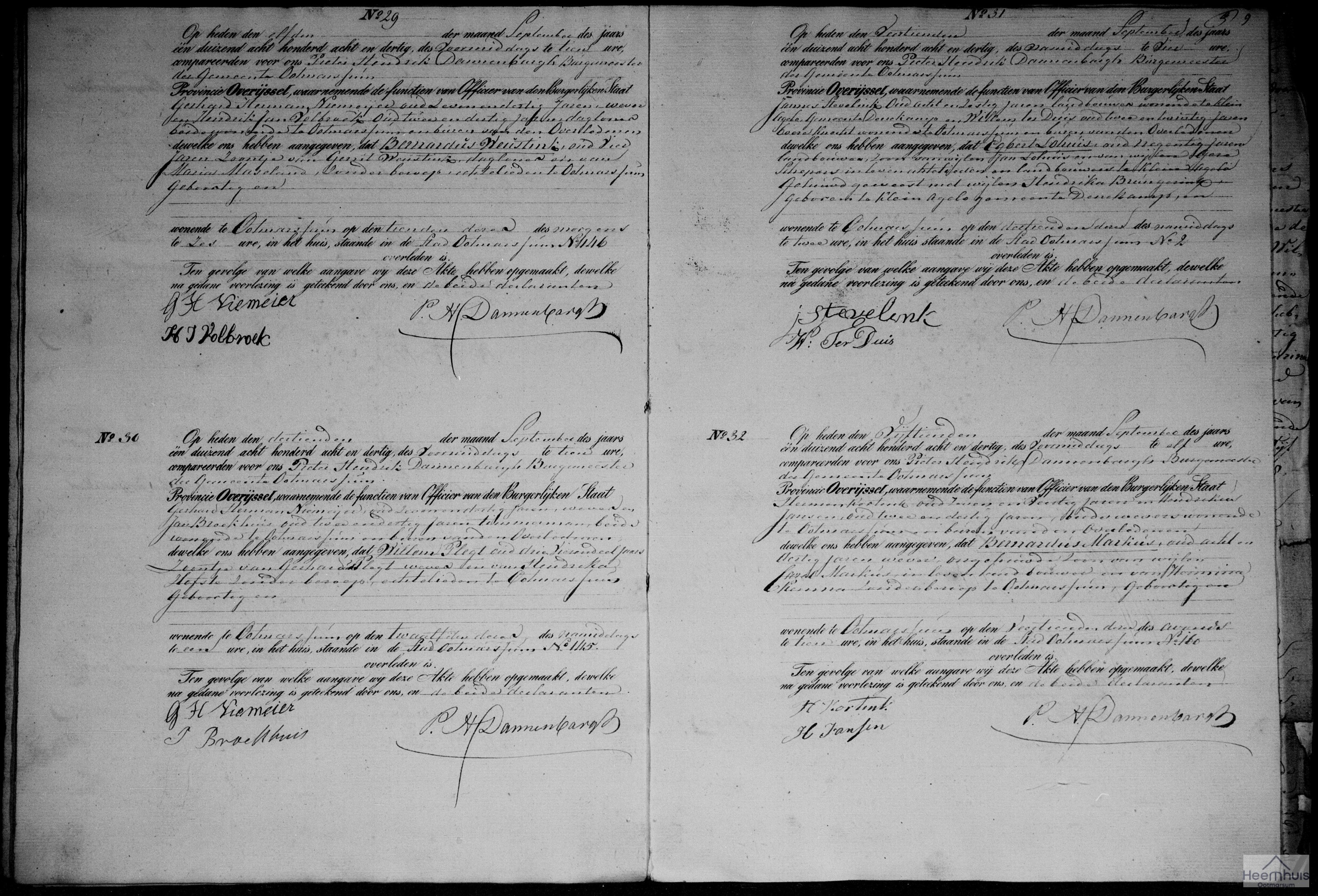 Overlijdensakte van Egbert Lohuis