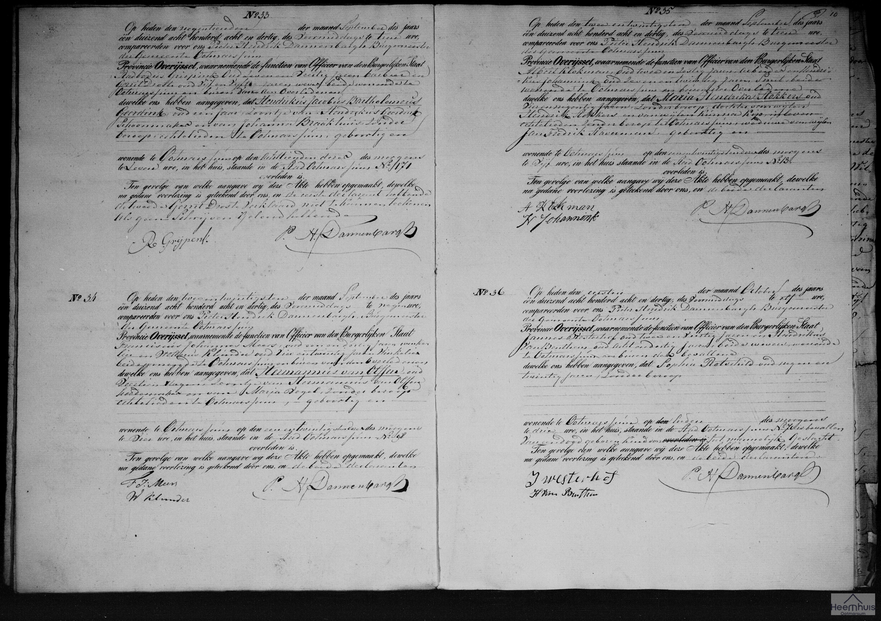 Overlijdensakte van Hendrikus Jacobus Bartholomeus Geerdink