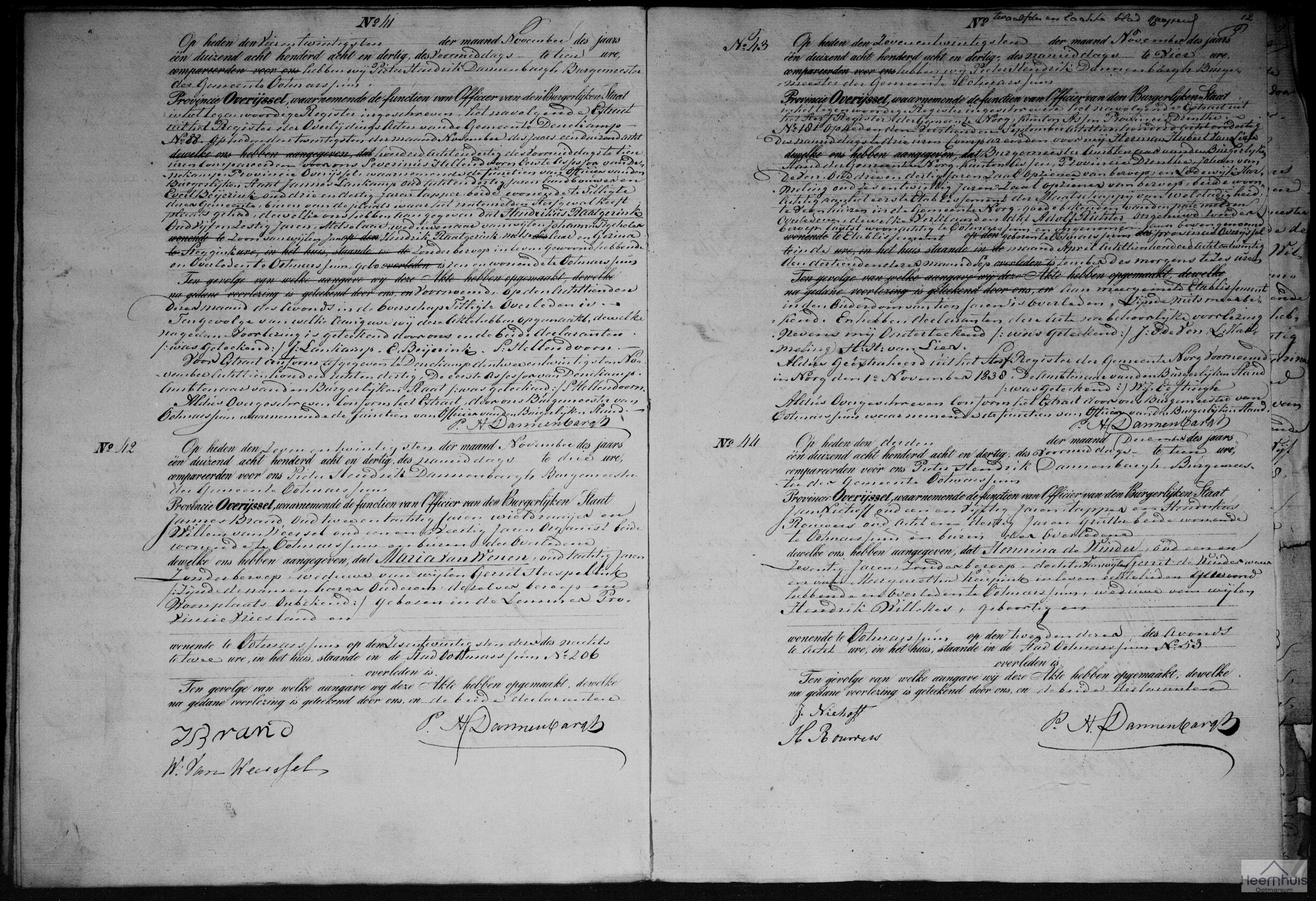 Overlijdensakte van Hermina de Winder Overlijdensakte van Hermina de Winder