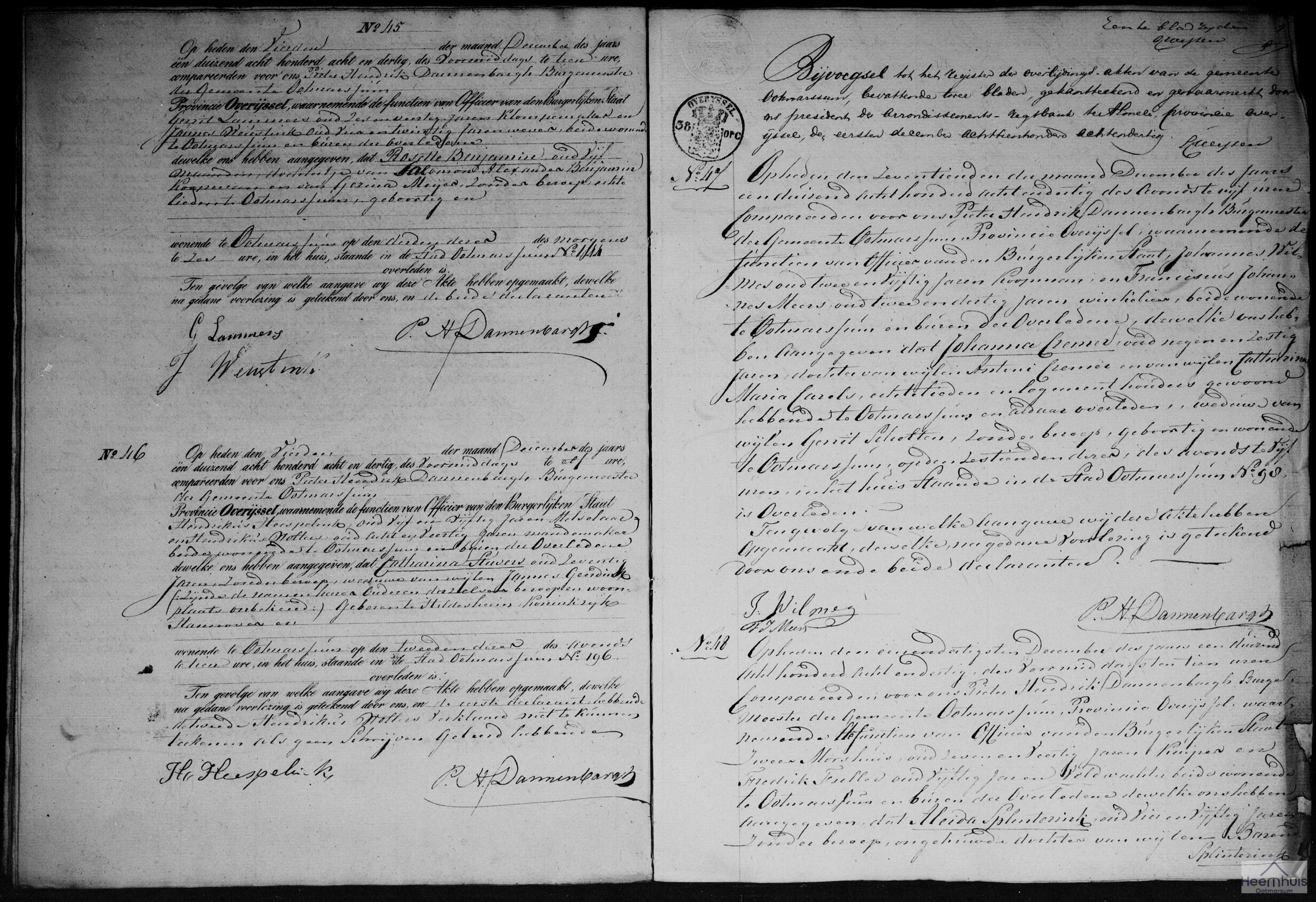 Overlijdensakte van Rosette Benjamin