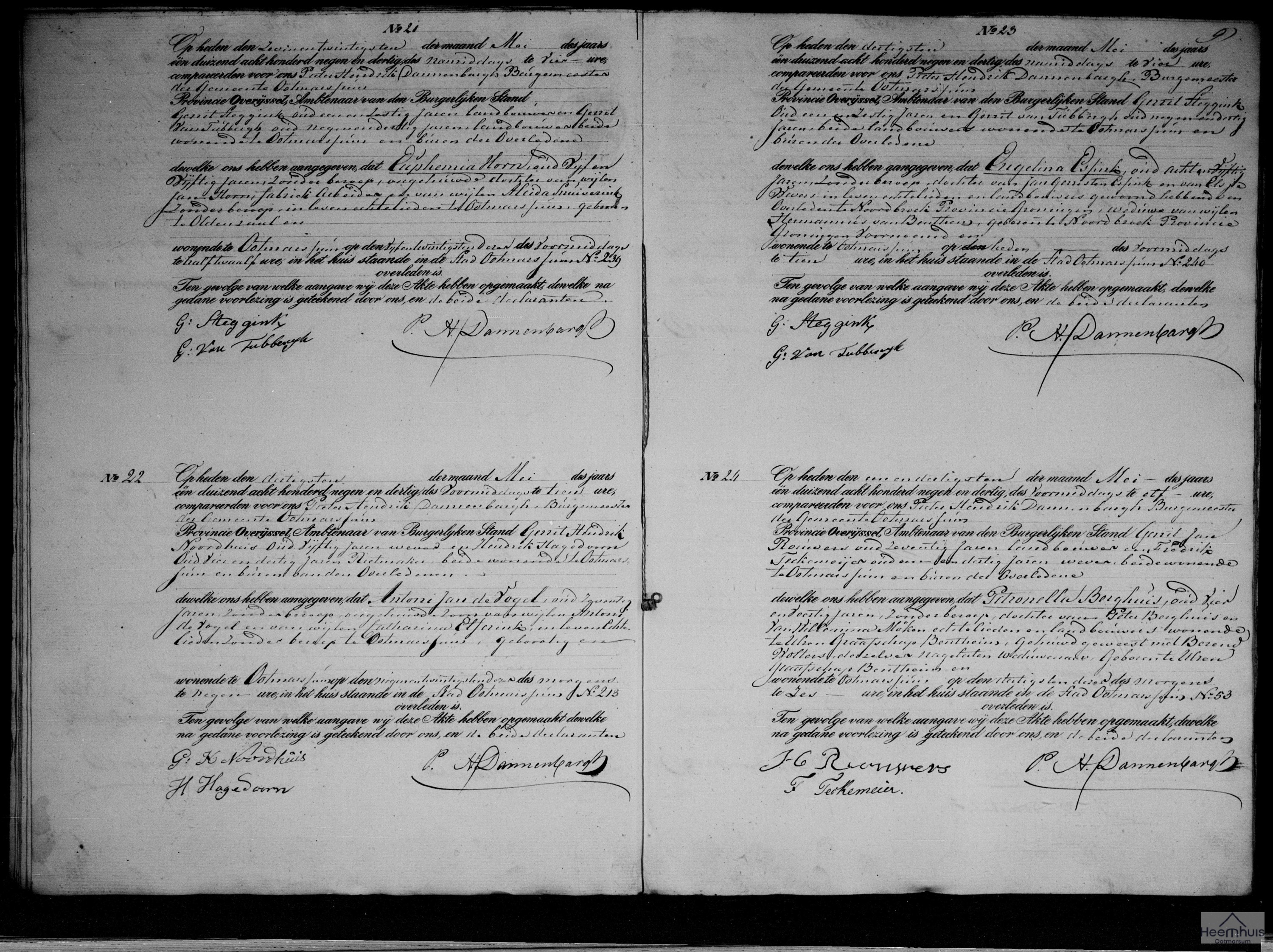 Overlijdensakte van Petronella Berghuis