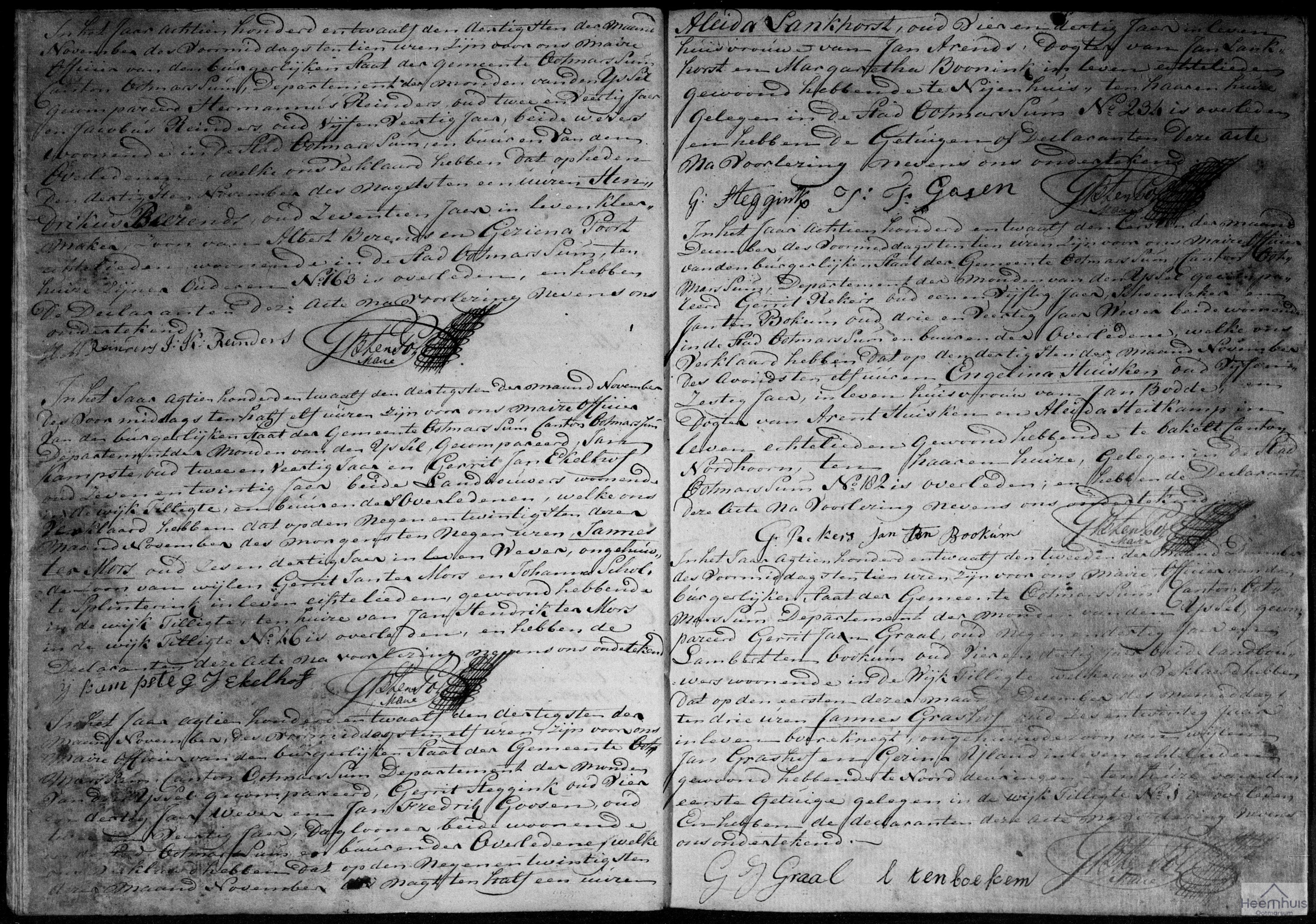 Overlijdensakte van Engelina Huisken