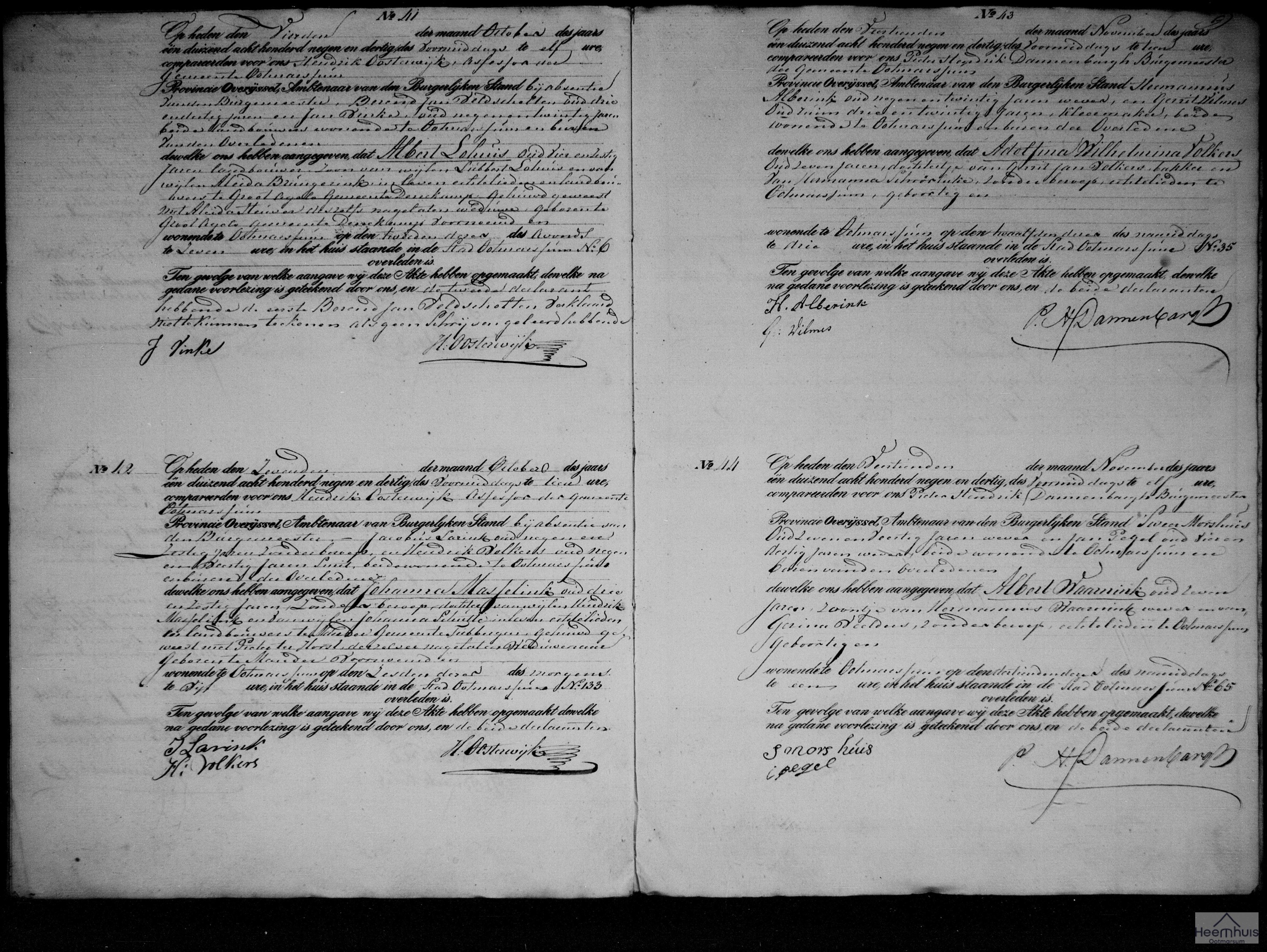 Overlijdensakte van Albert Lohuis