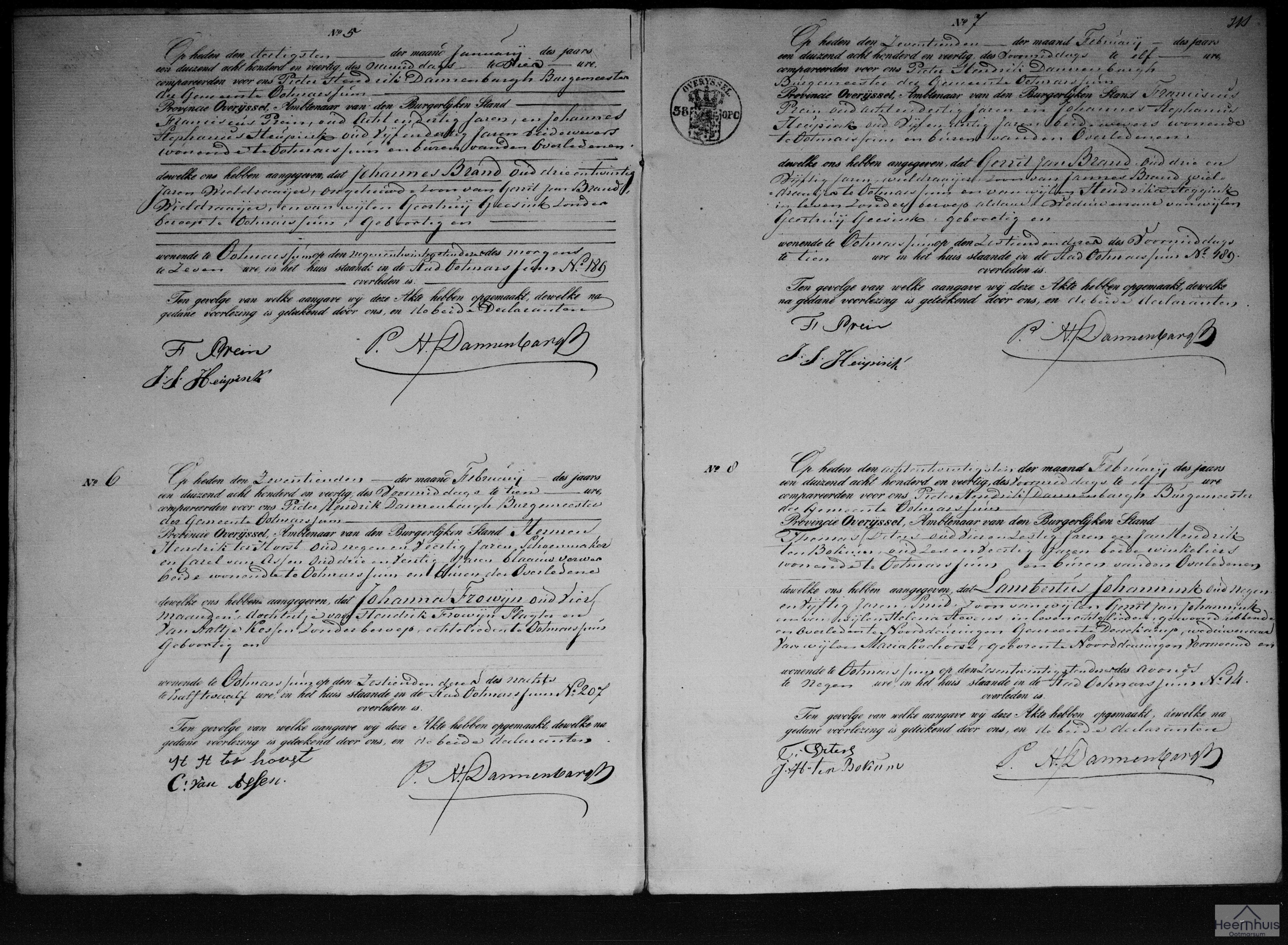 Overlijdensakte van Lambertus Johannink