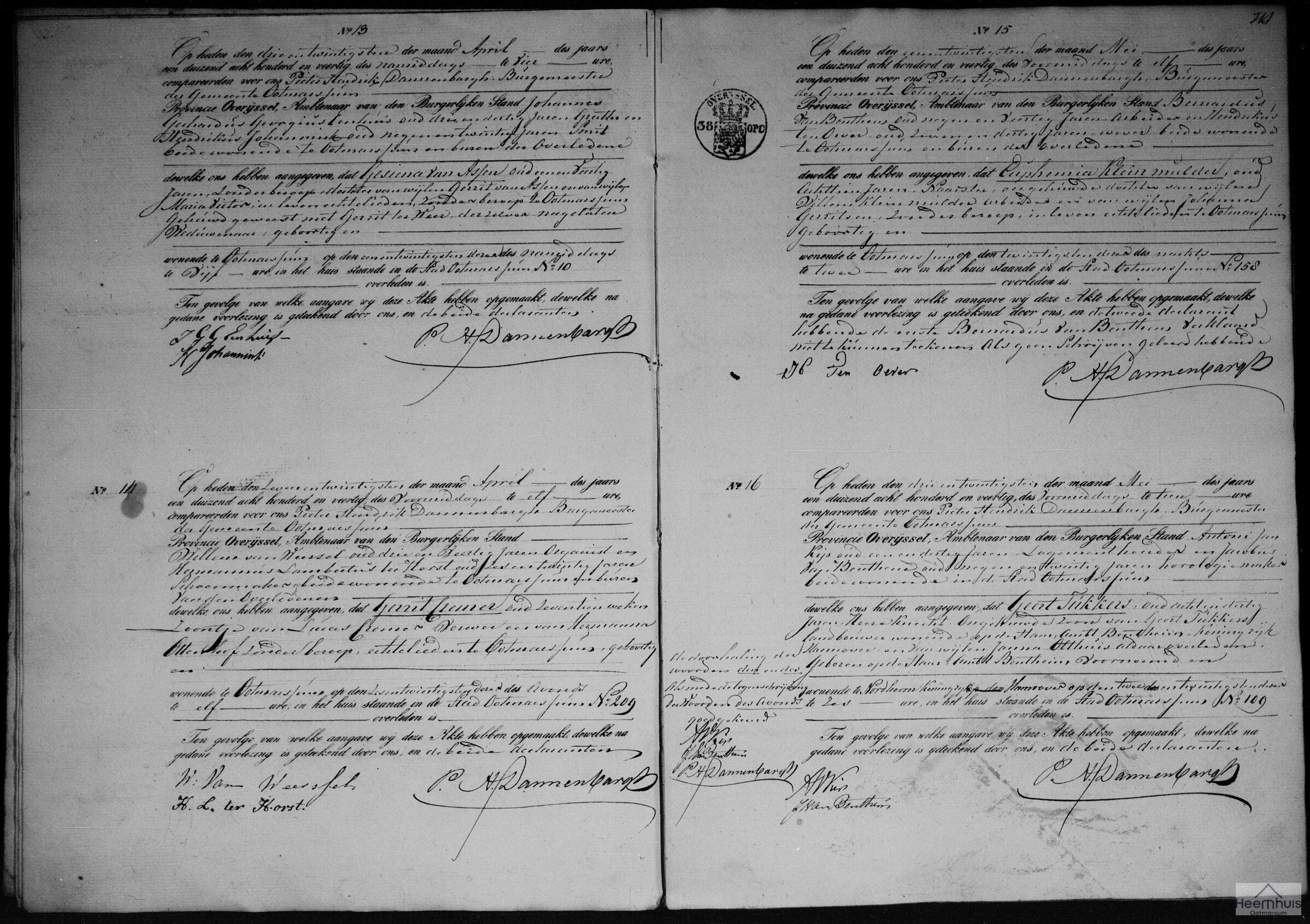 Overlijdensakte van Gerrit Cremer